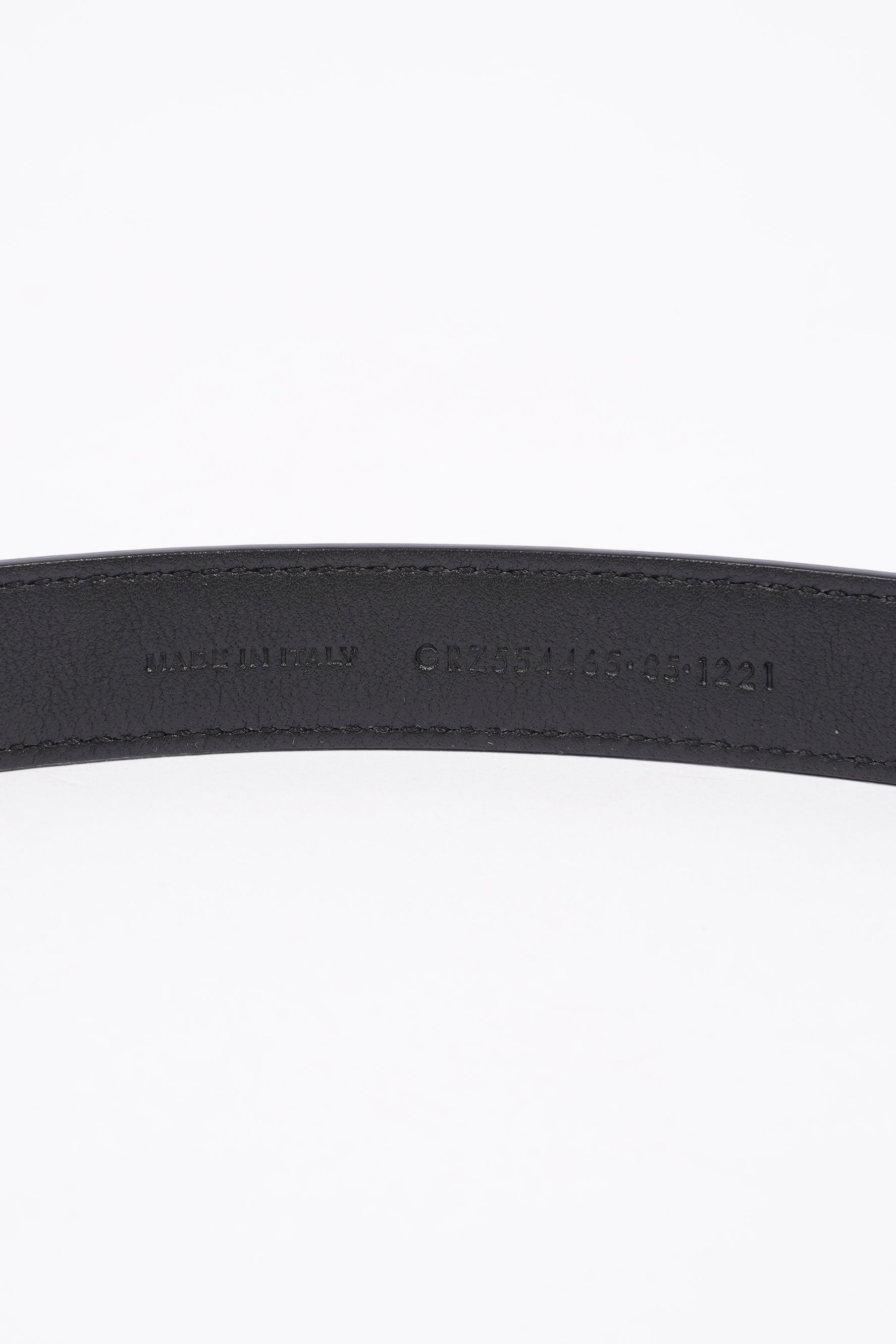 Saint Laurent Cassandre Belt With Square Buckle Black Leather 85cm