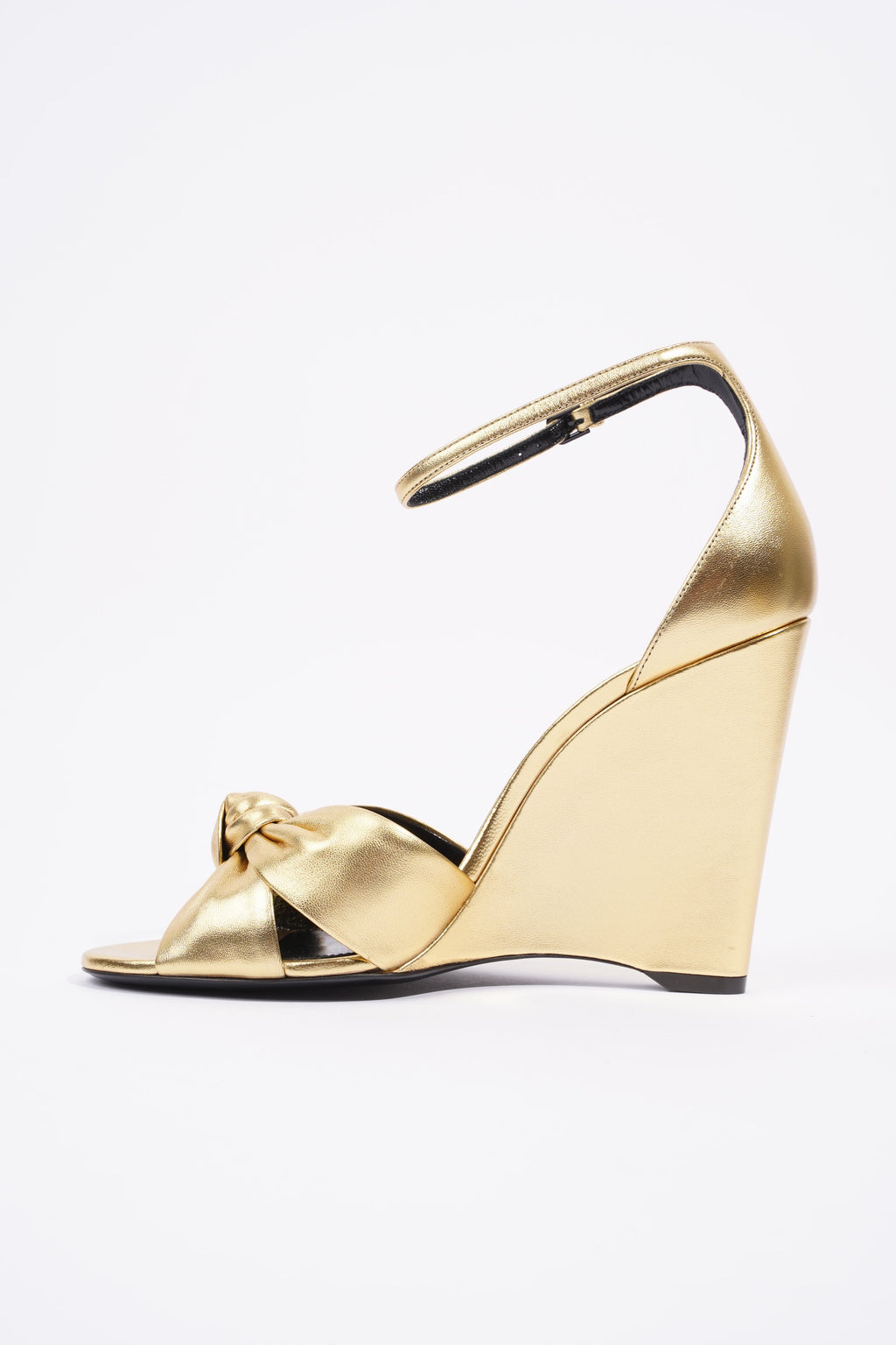 Saint Laurent Lila Wedge 105 Gold Leather EU 39 UK 6