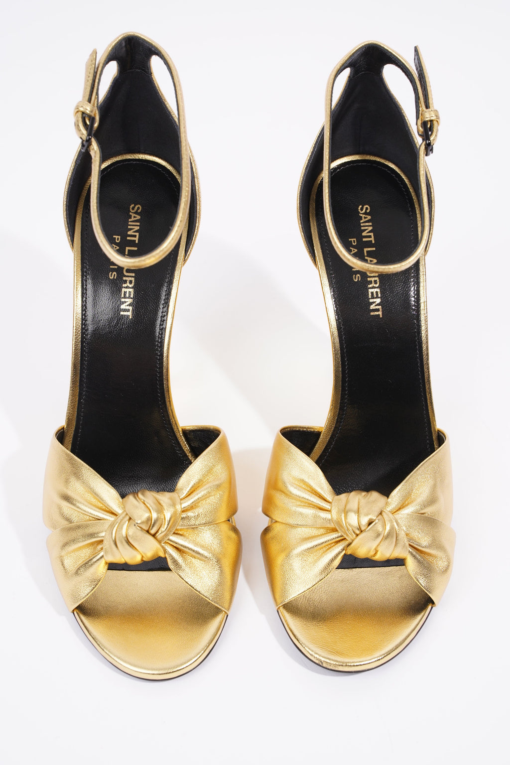Saint Laurent Lila Wedge 105 Gold Leather EU 39 UK 6