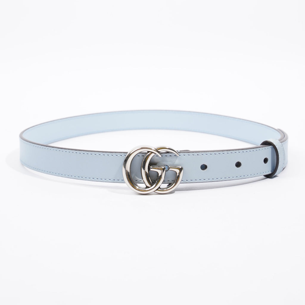 Gucci Interlocking Belt Baby Blue Leather 70cm 28"