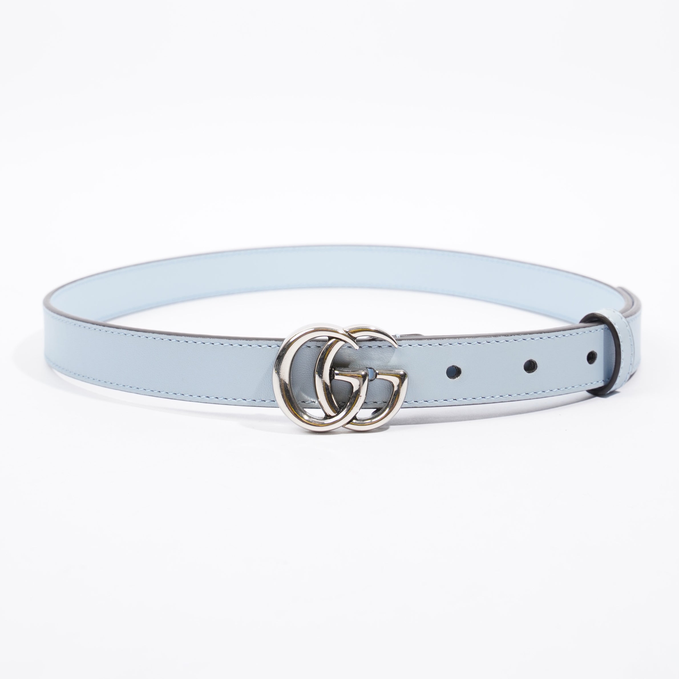 Gucci Interlocking Belt Baby Blue Leather 70cm 28"