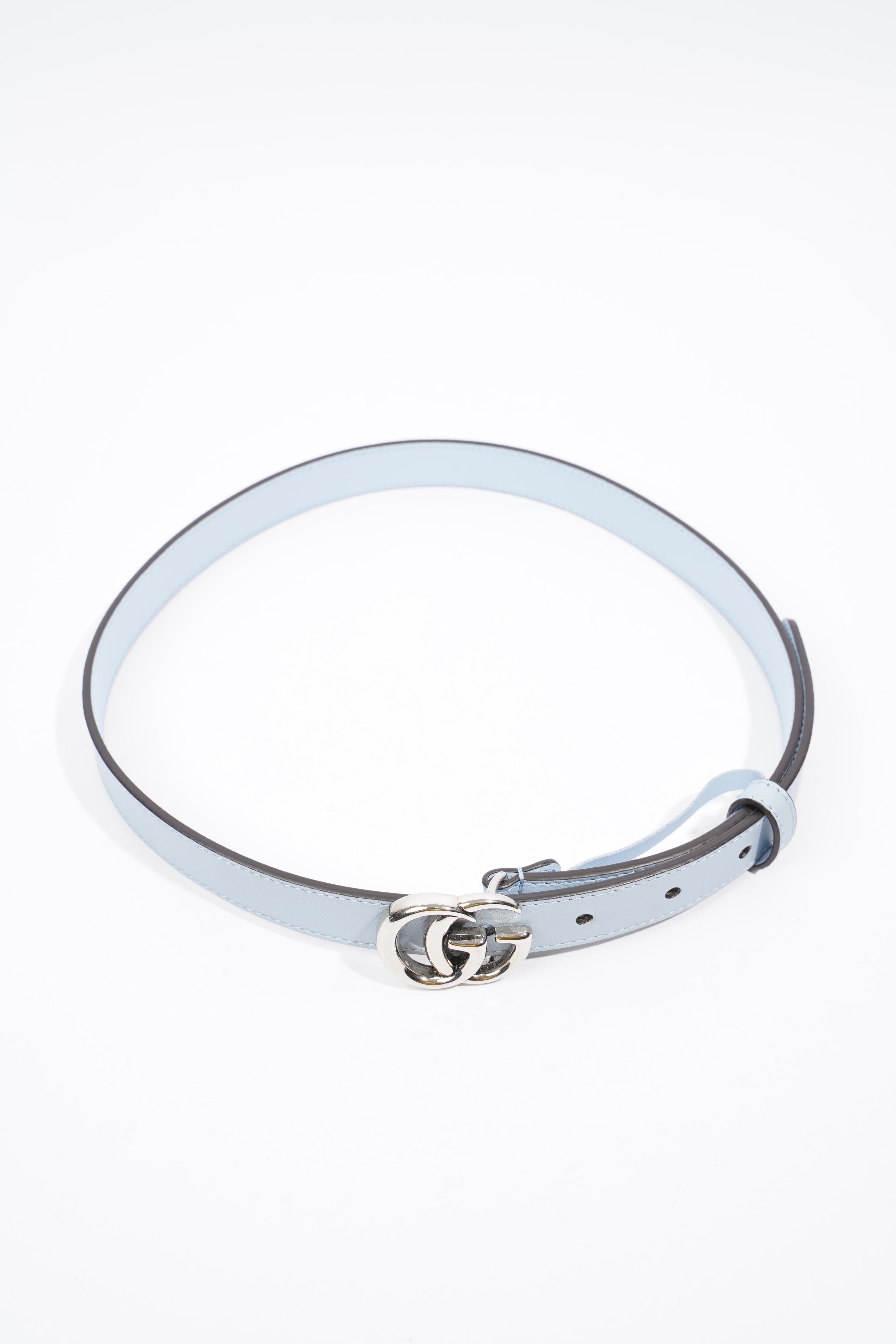 Gucci Interlocking Belt Baby Blue Leather 70cm 28"