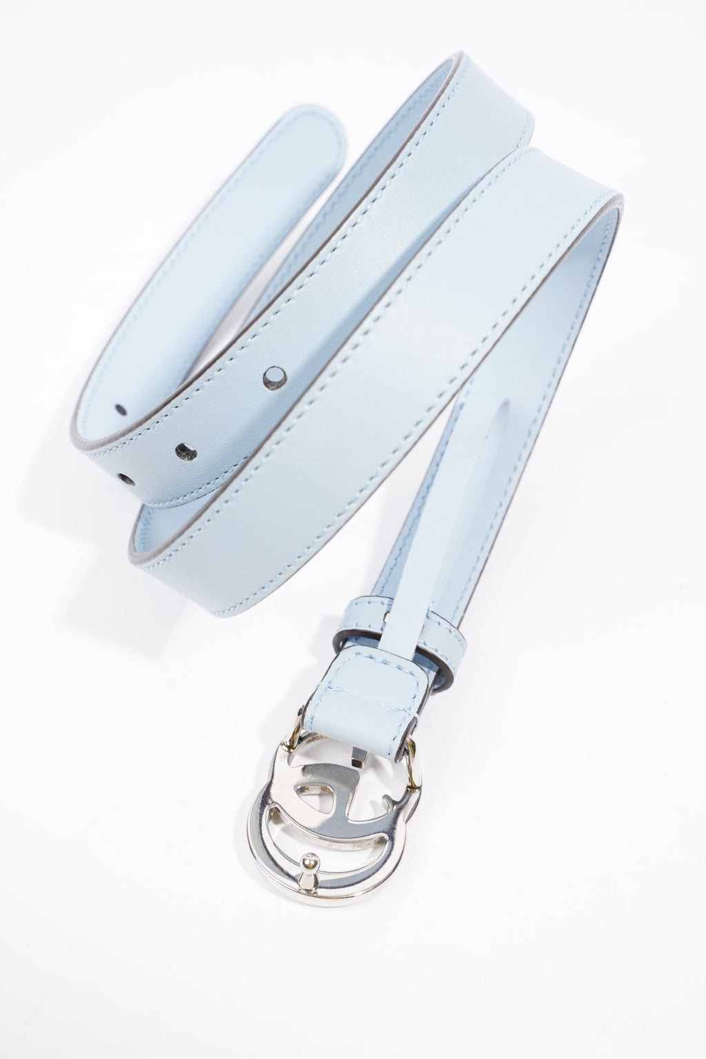 Gucci Interlocking Belt Baby Blue Leather 70cm 28"