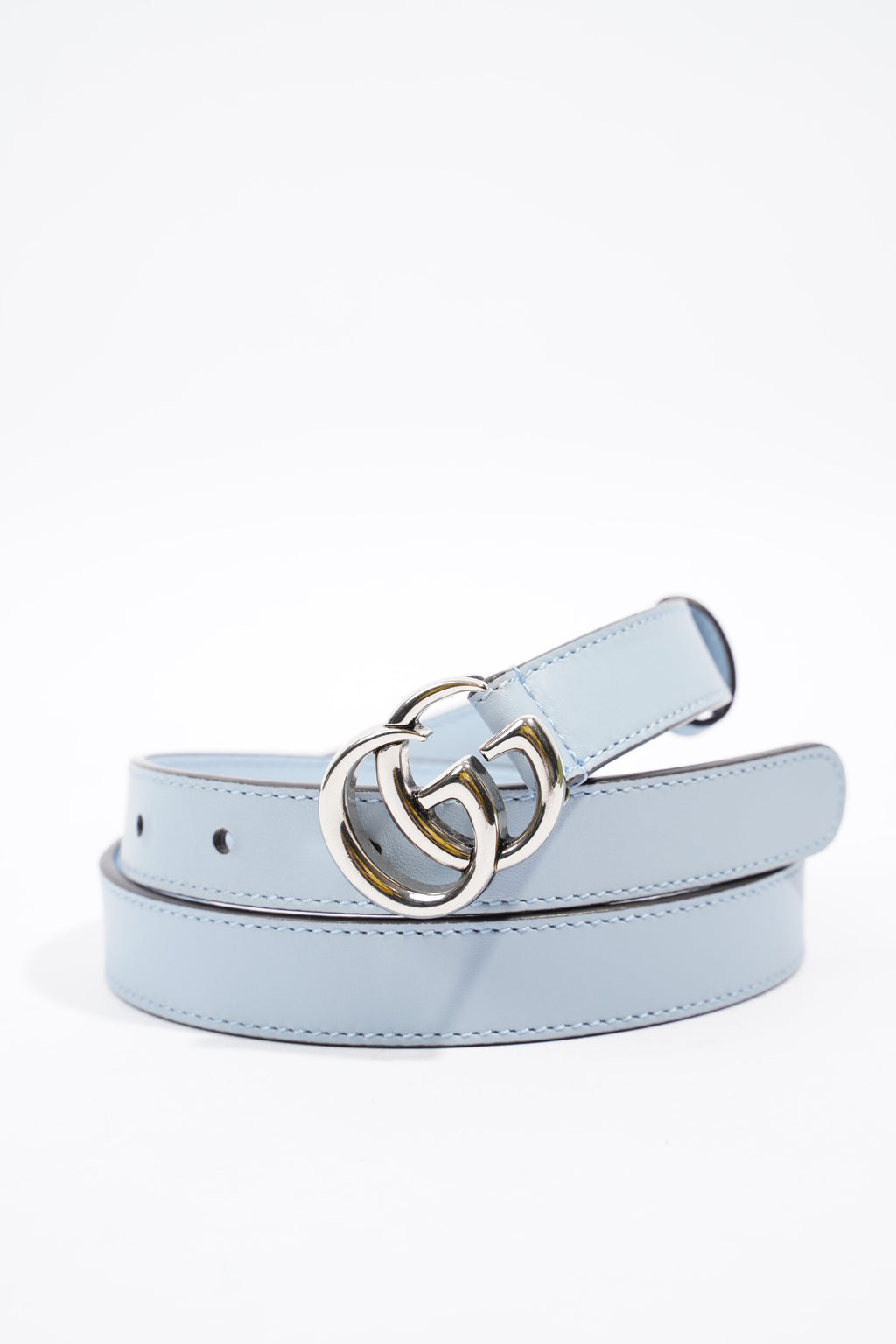 Gucci Interlocking Belt Baby Blue Leather 70cm 28"