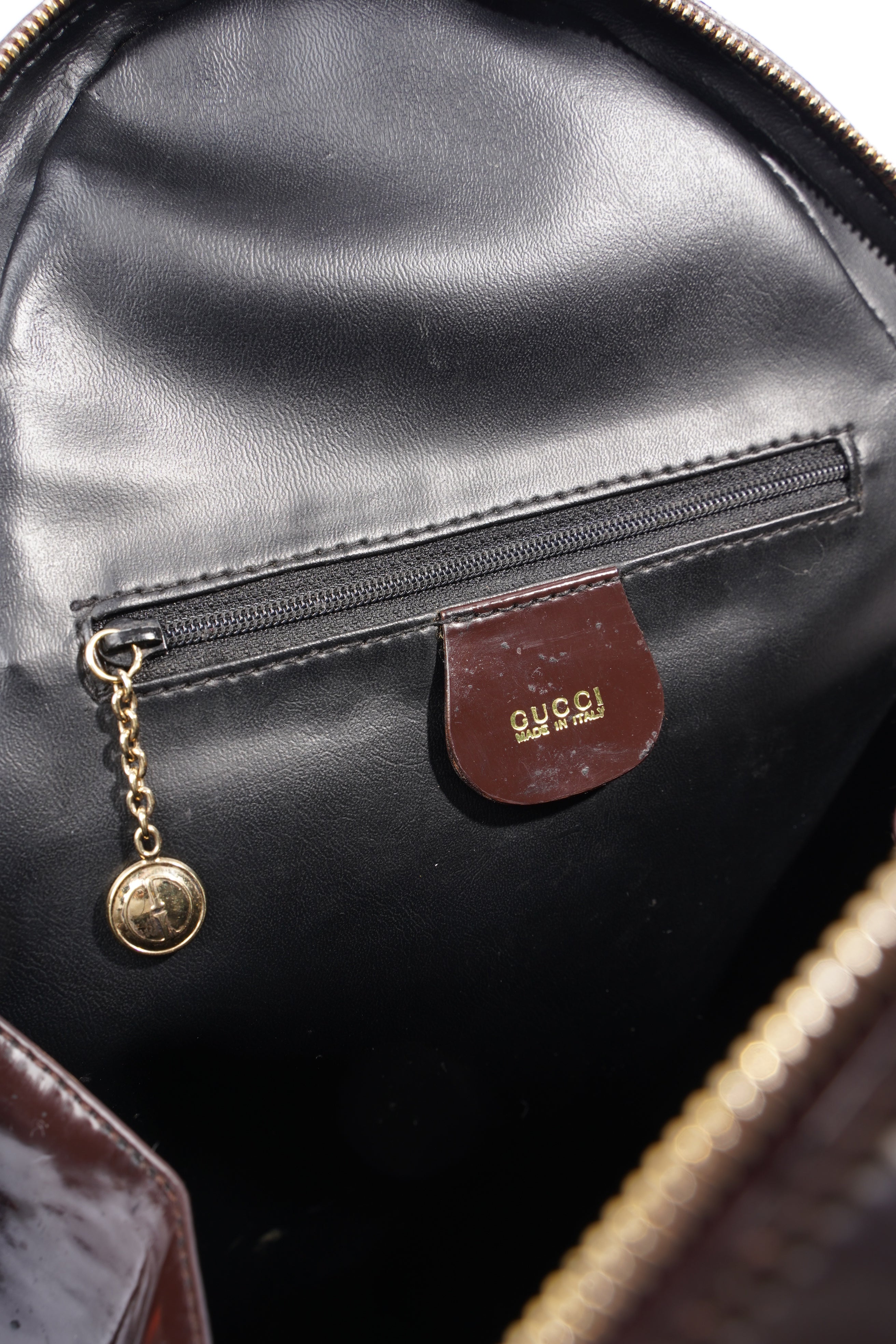 Gucci Bamboo Sling Bag Brown Patent Leather