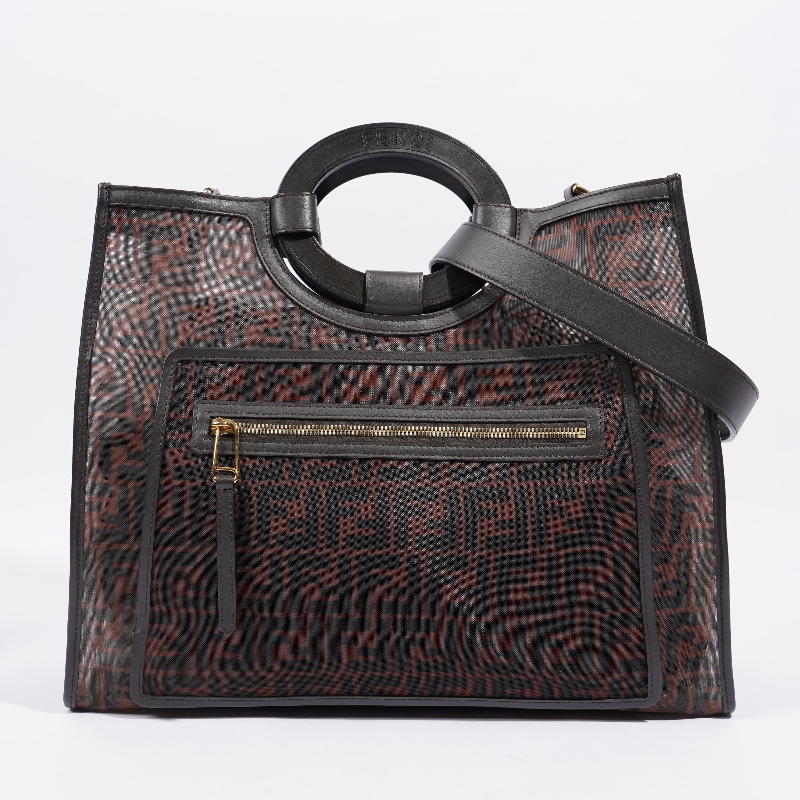Fendi Runaway Tote Zucca Mesh Monogram Large