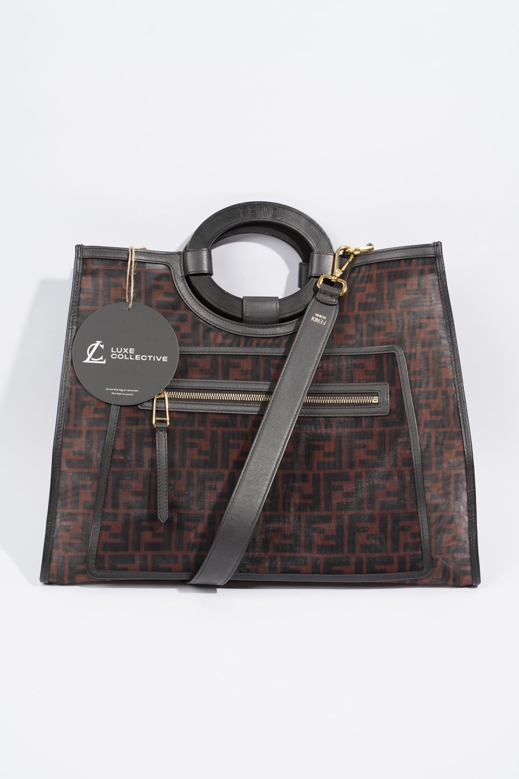 Fendi Runaway Tote Zucca Mesh Monogram Large