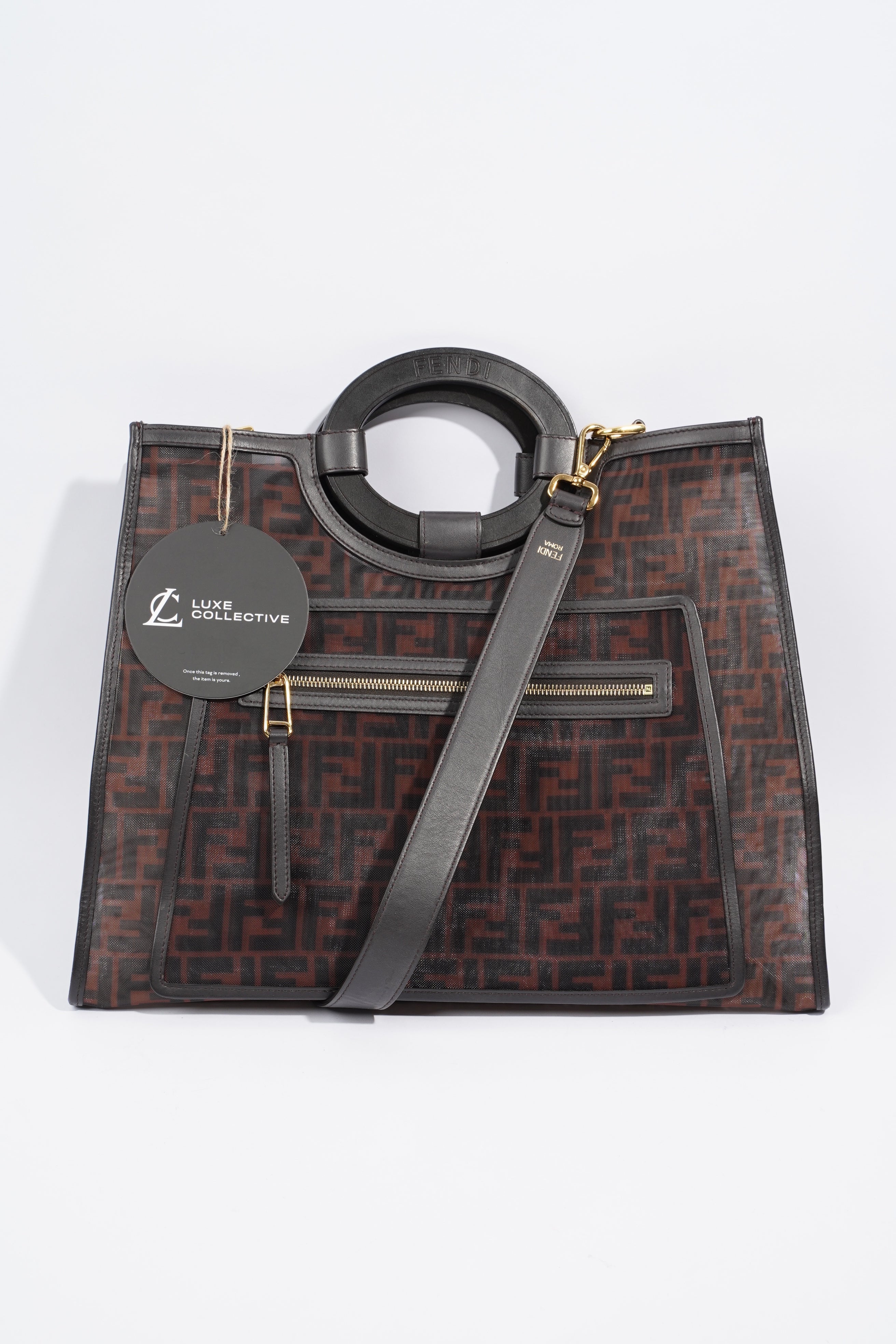 Fendi Runaway Tote Zucca Mesh Monogram Large