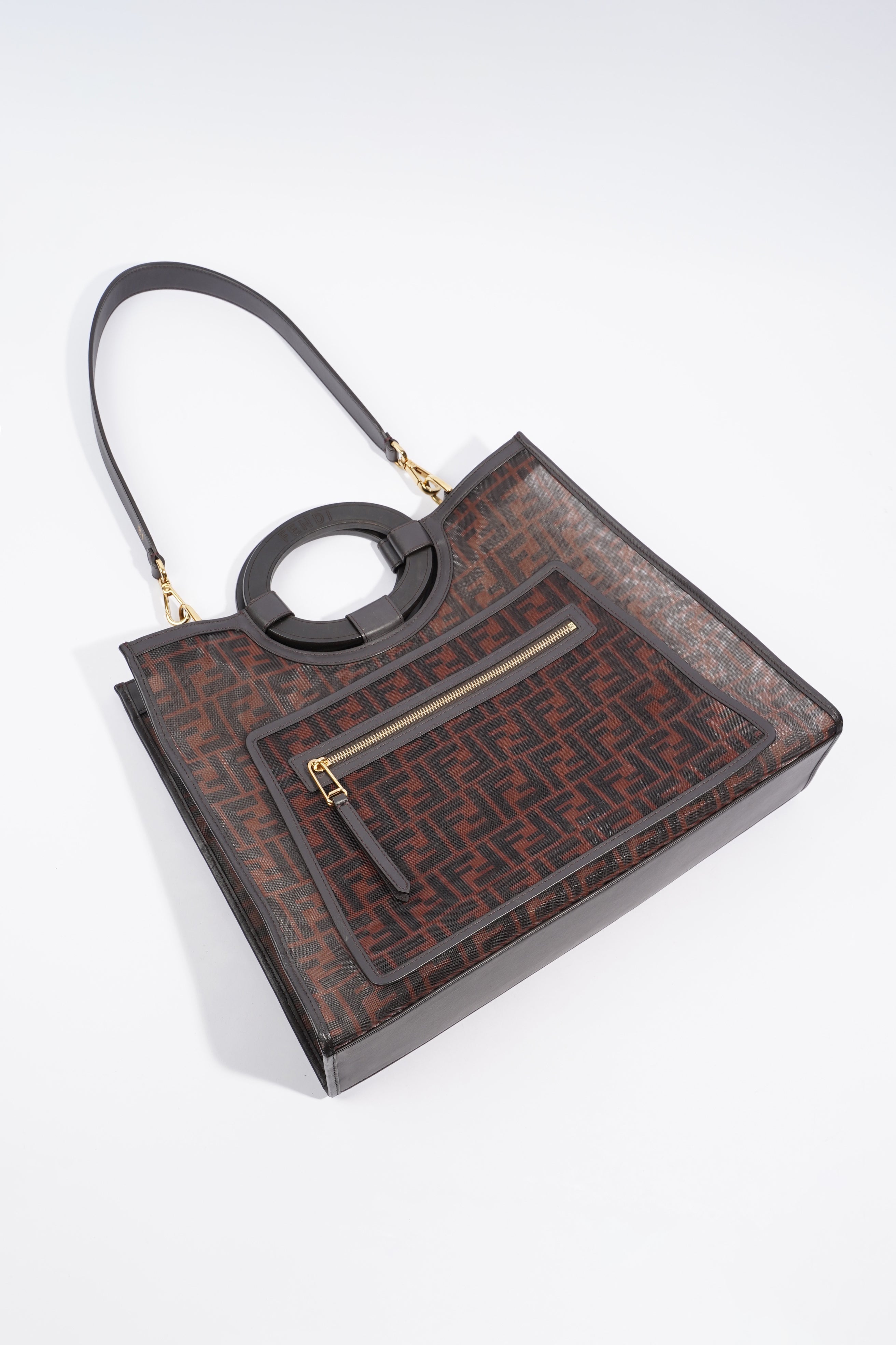 Fendi Runaway Tote Zucca Mesh Monogram Large