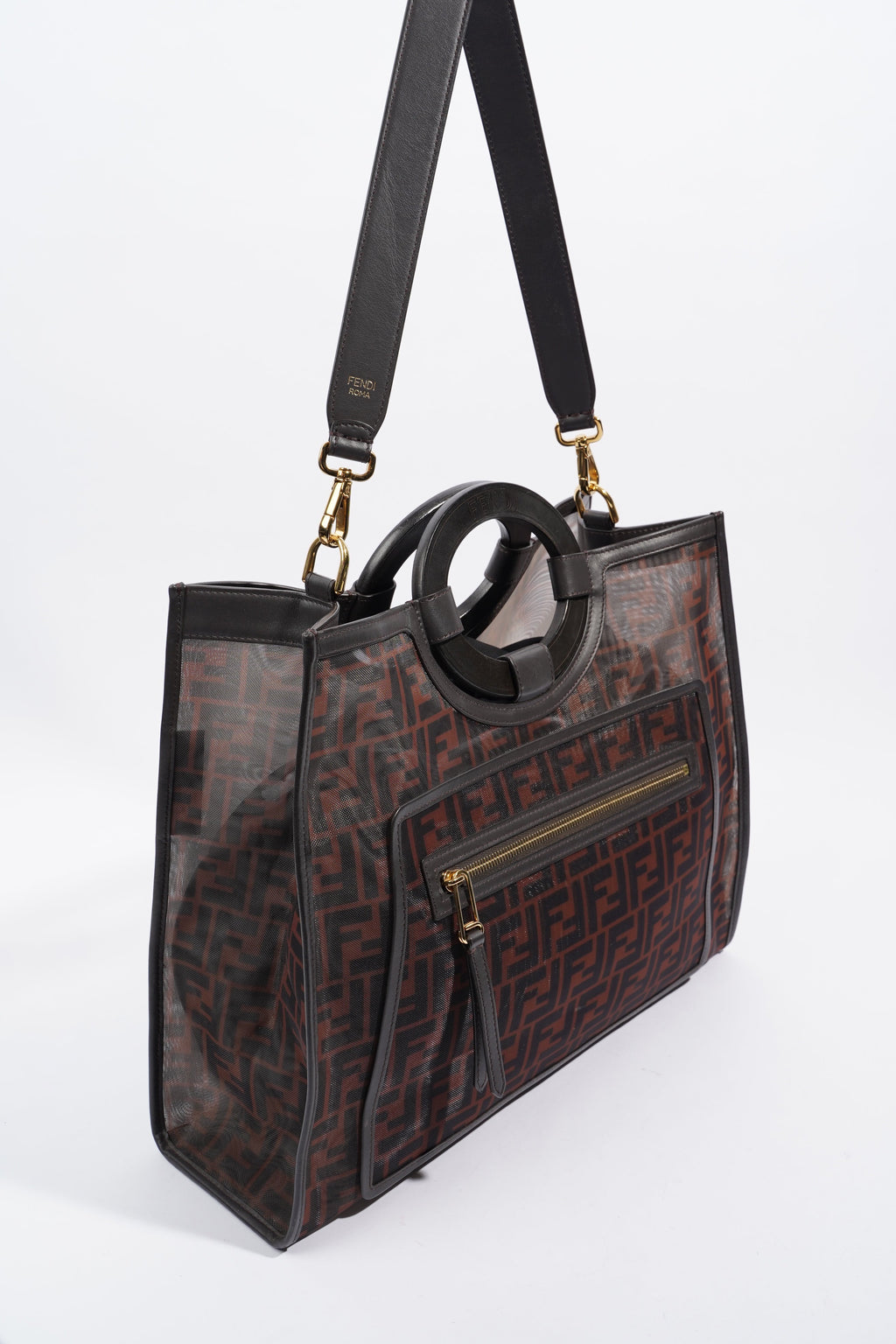 Fendi Runaway Tote Zucca Mesh Monogram Large