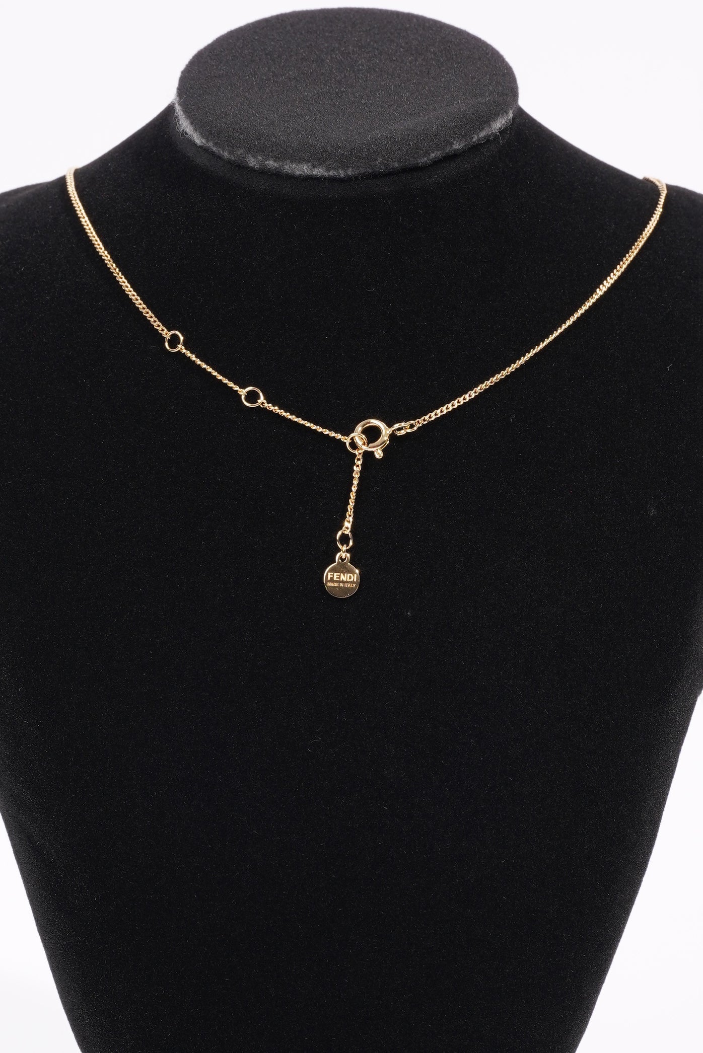 Fendi Karligraphy Necklace Gold Gold Plated