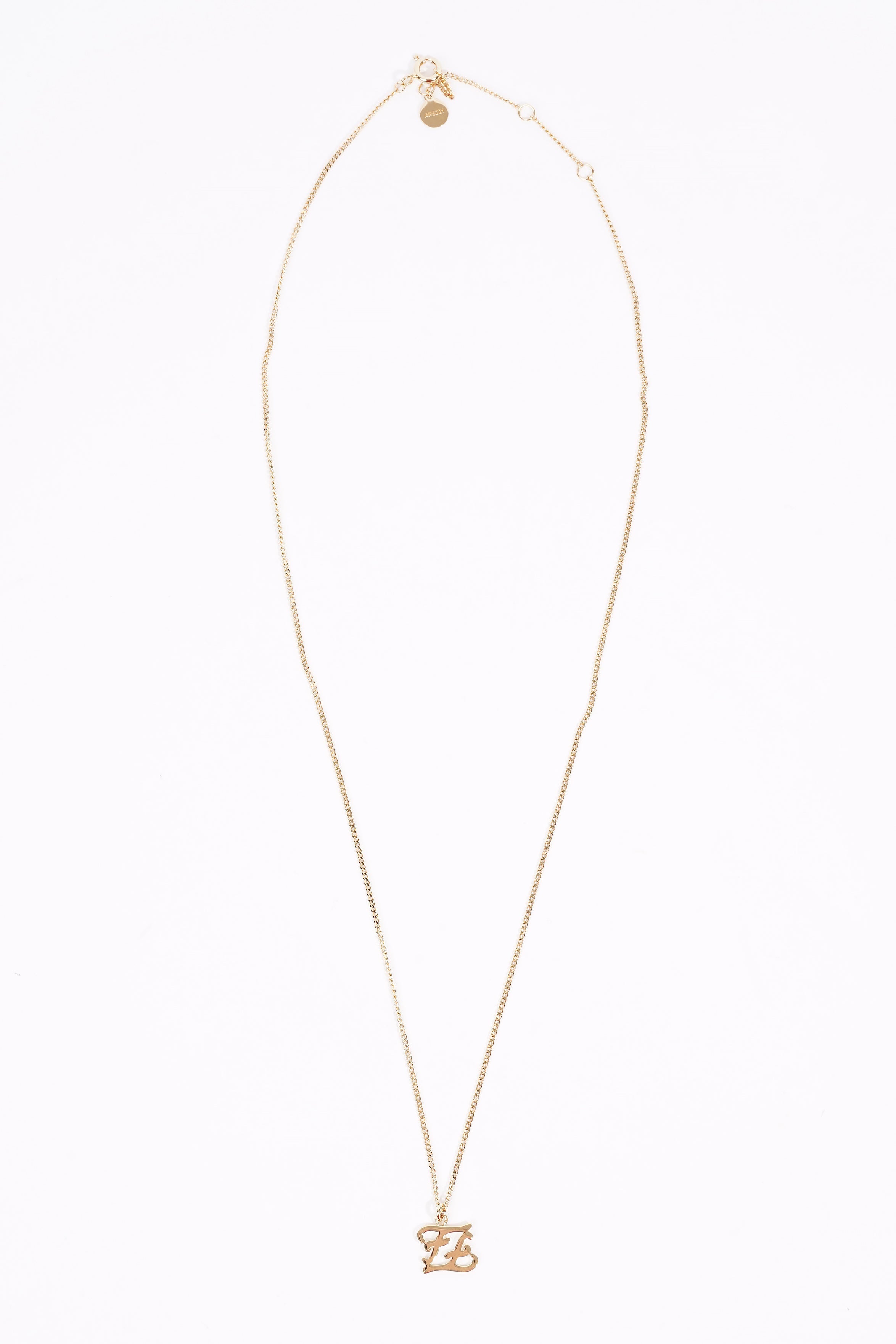 Fendi Karligraphy Necklace Gold Gold Plated