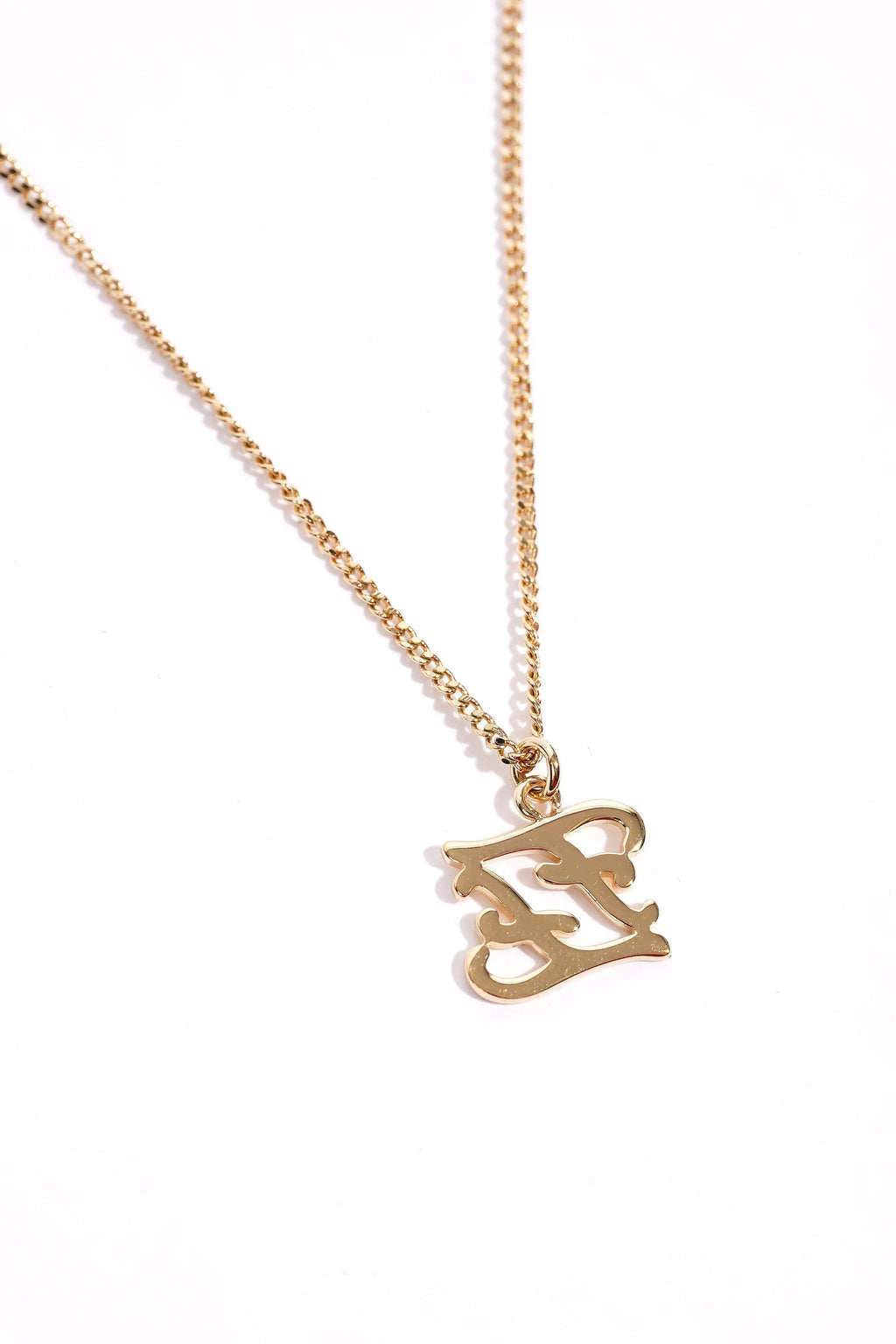 Fendi Karligraphy Necklace Gold Gold Plated