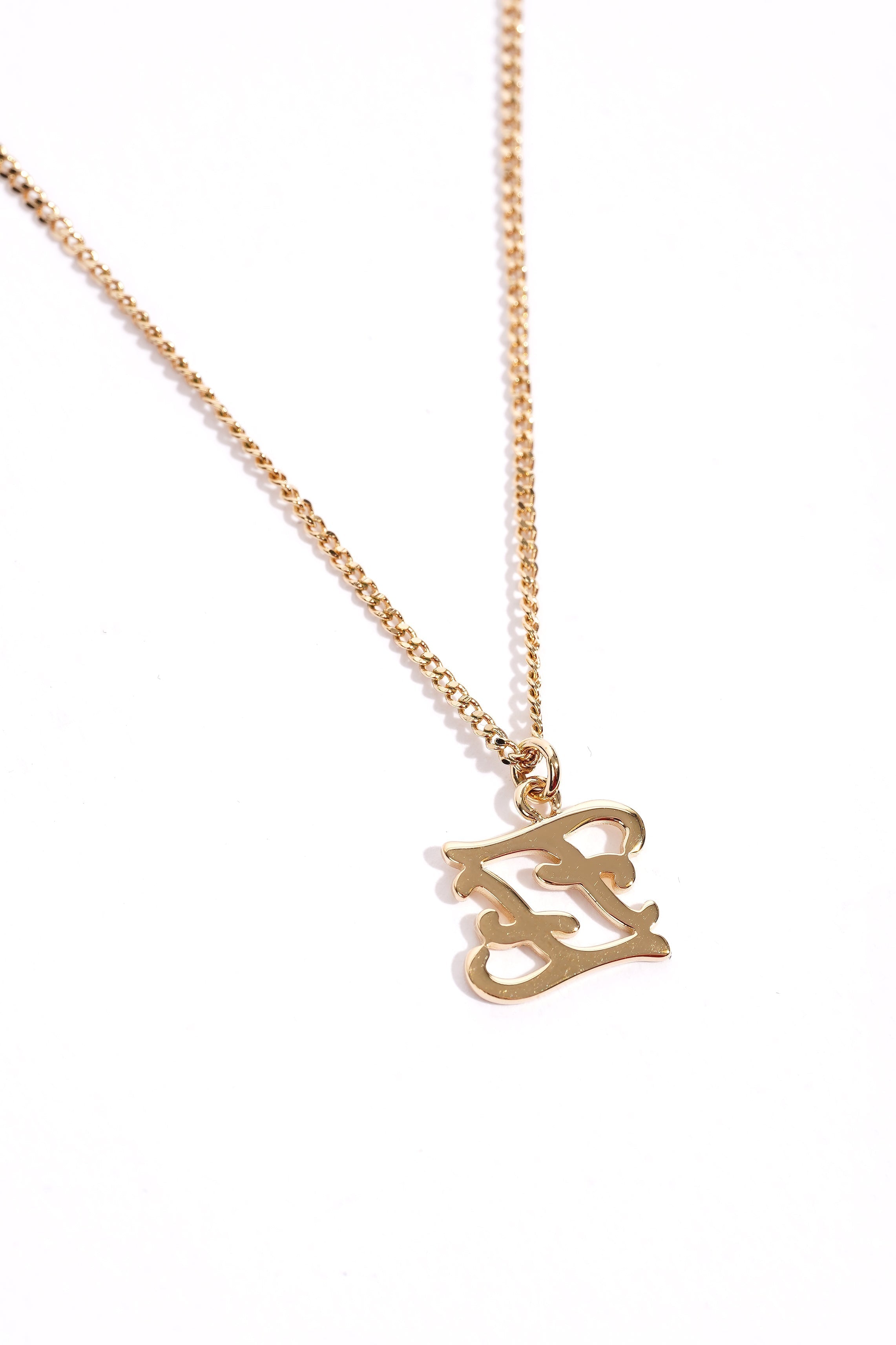 Fendi Karligraphy Necklace Gold Gold Plated