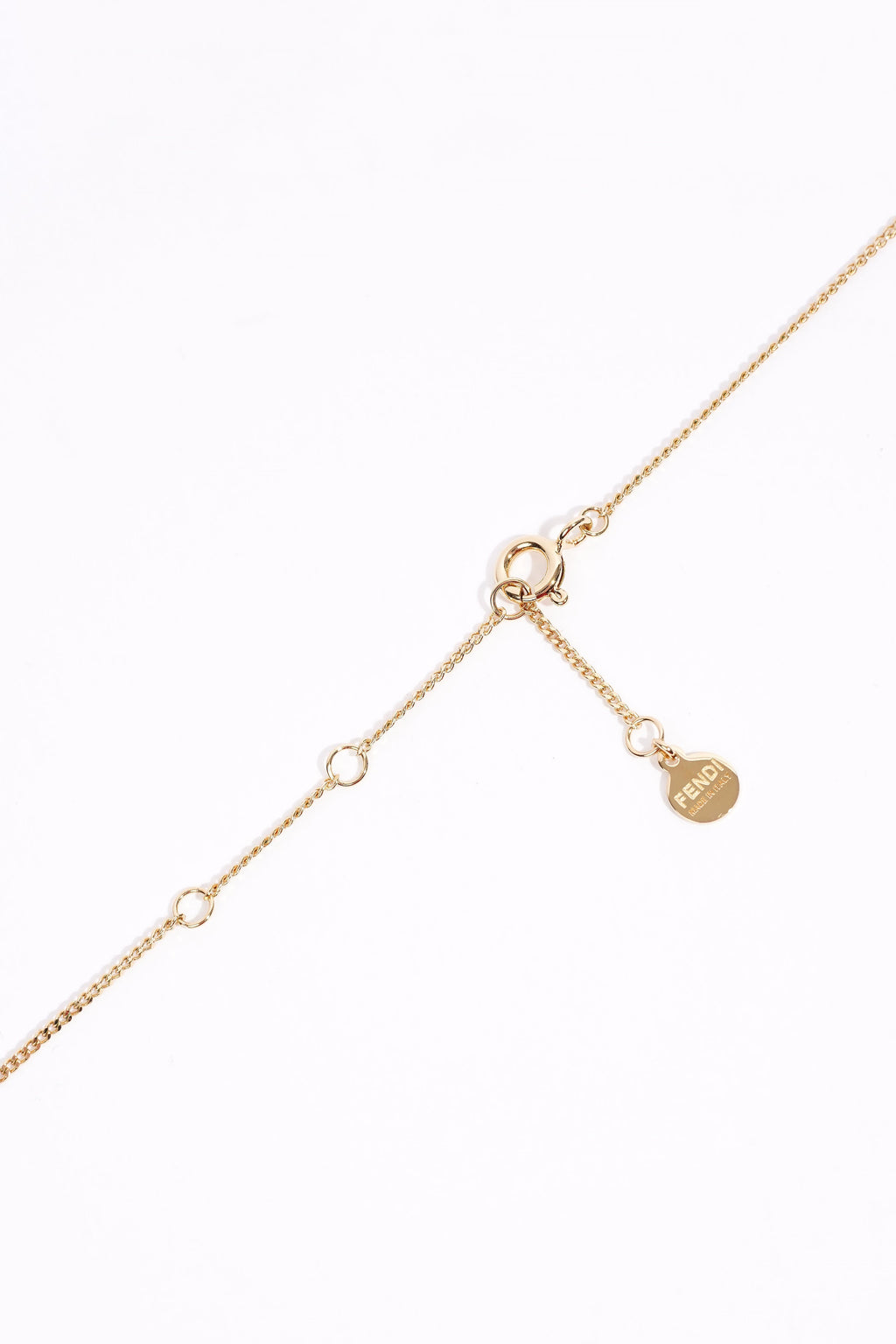 Fendi Karligraphy Necklace Gold Gold Plated