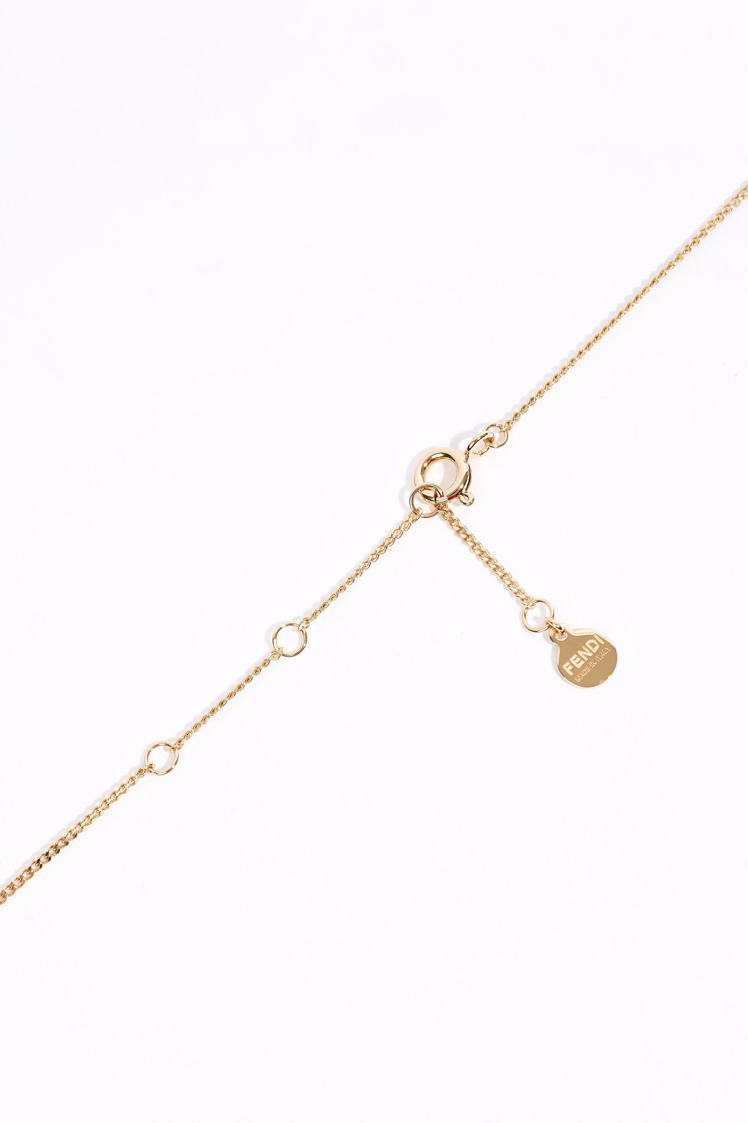 Fendi Karligraphy Necklace Gold Gold Plated