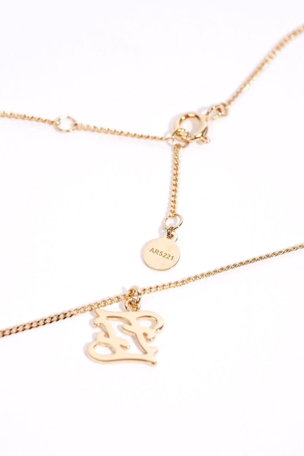 Fendi Karligraphy Necklace Gold Gold Plated