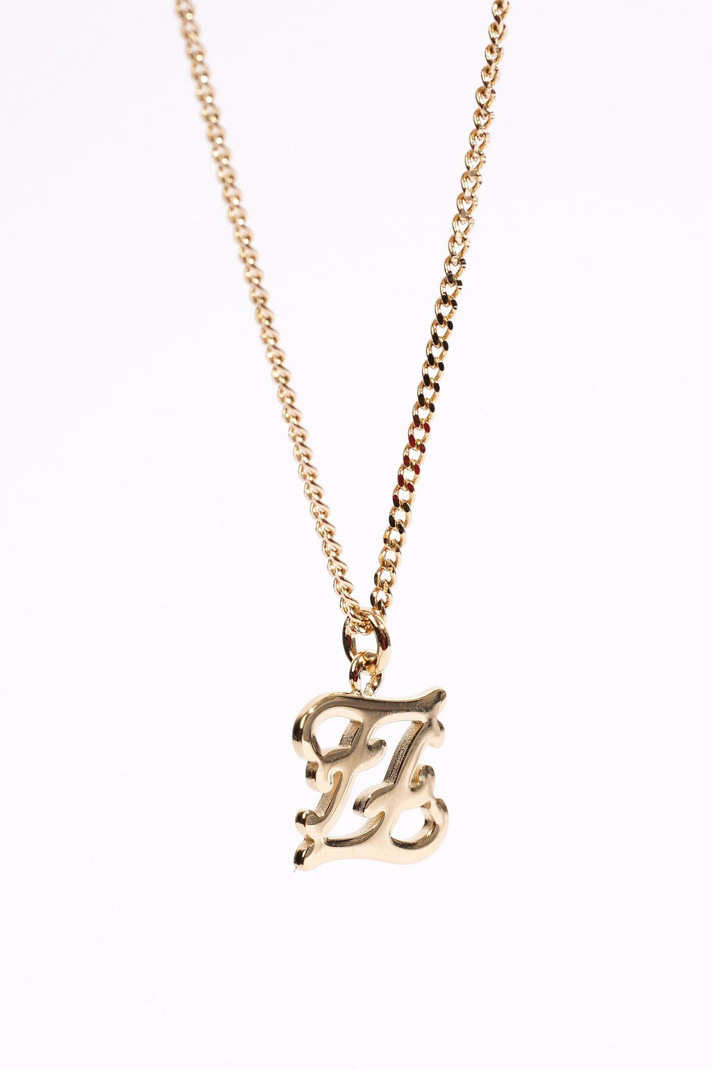 Fendi Karligraphy Necklace Gold Gold Plated