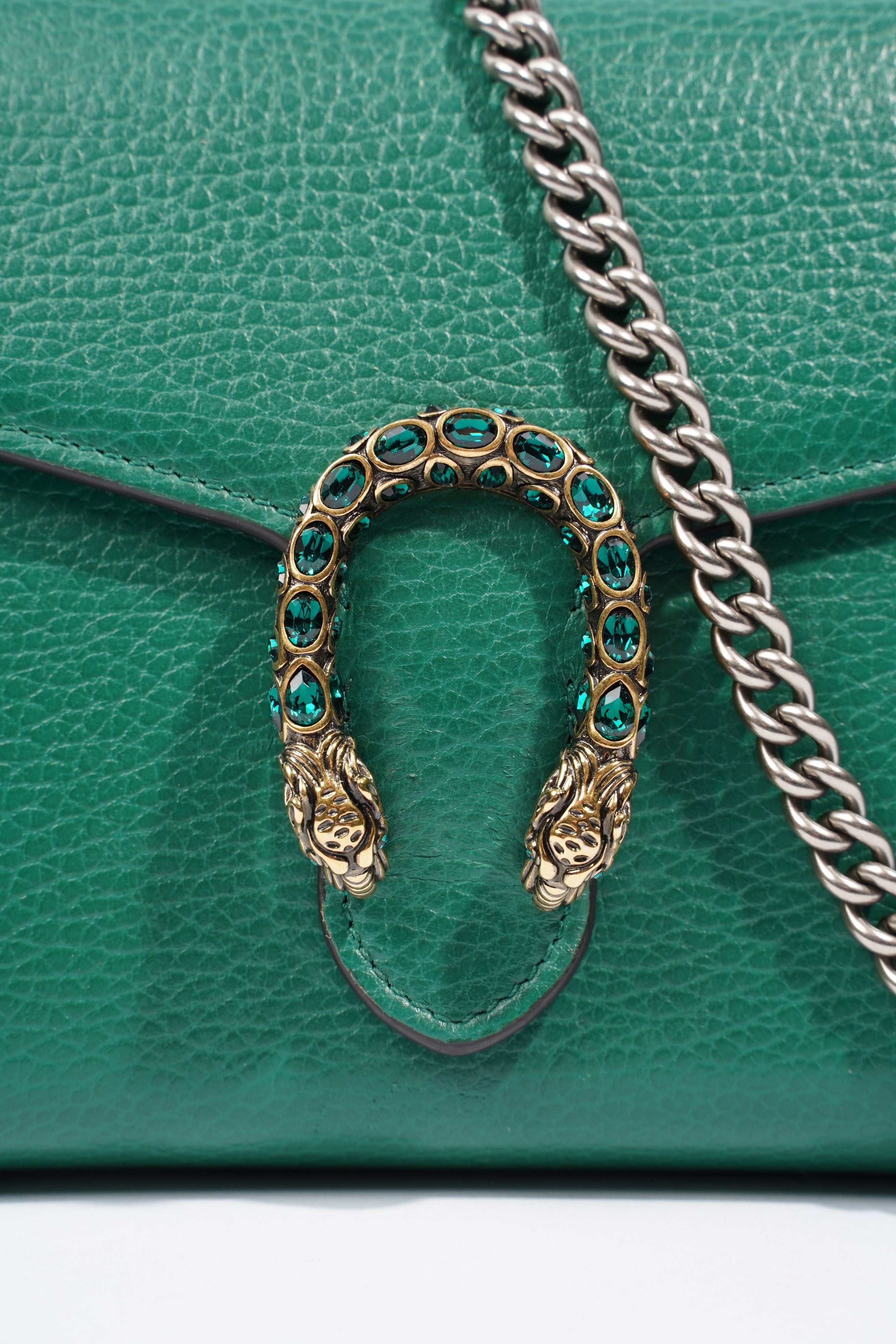 Gucci Dionysus Chain Wallet Green Leather