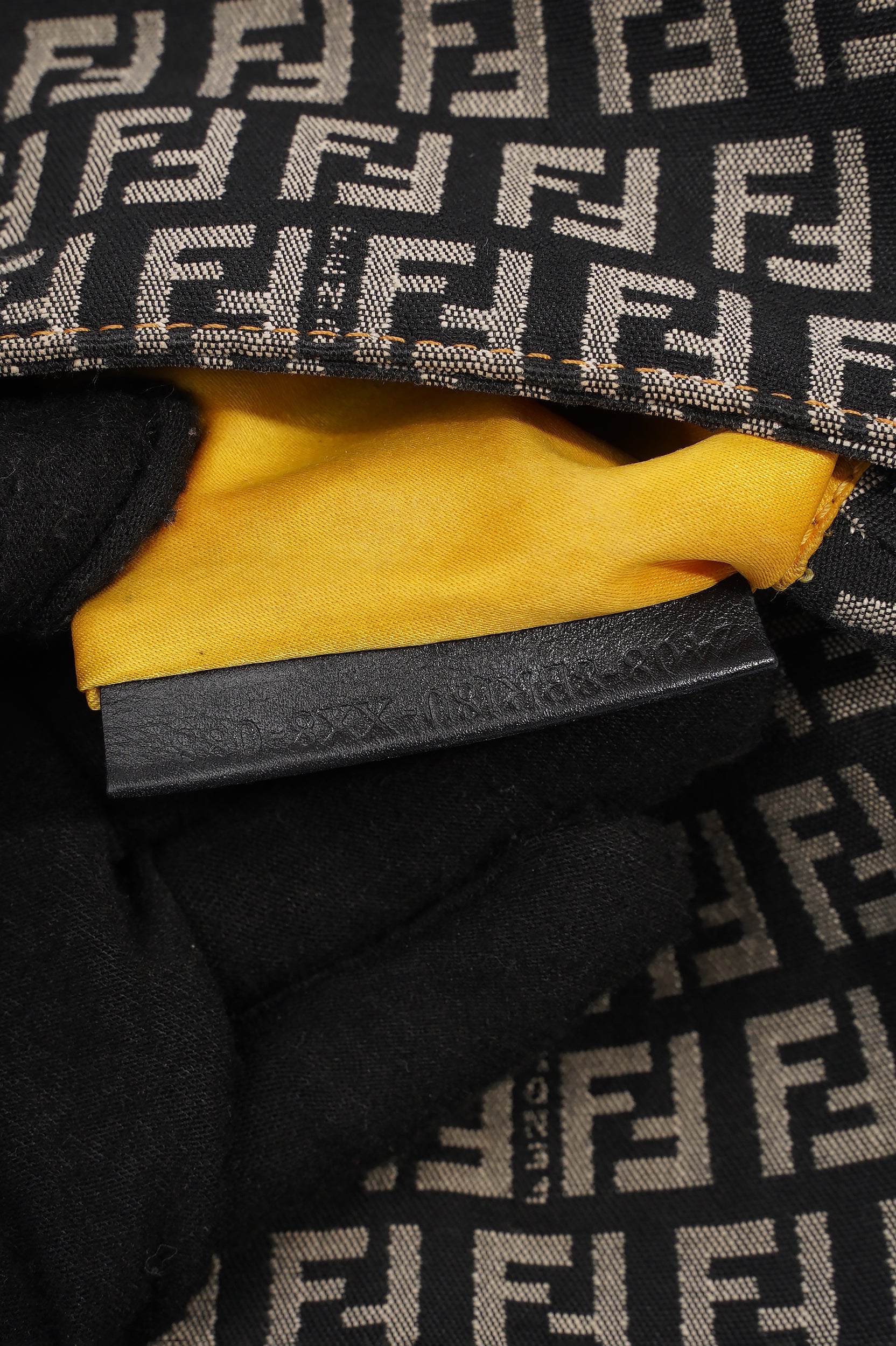 Fendi FF Monogram Baguette Black And Grey Canvas