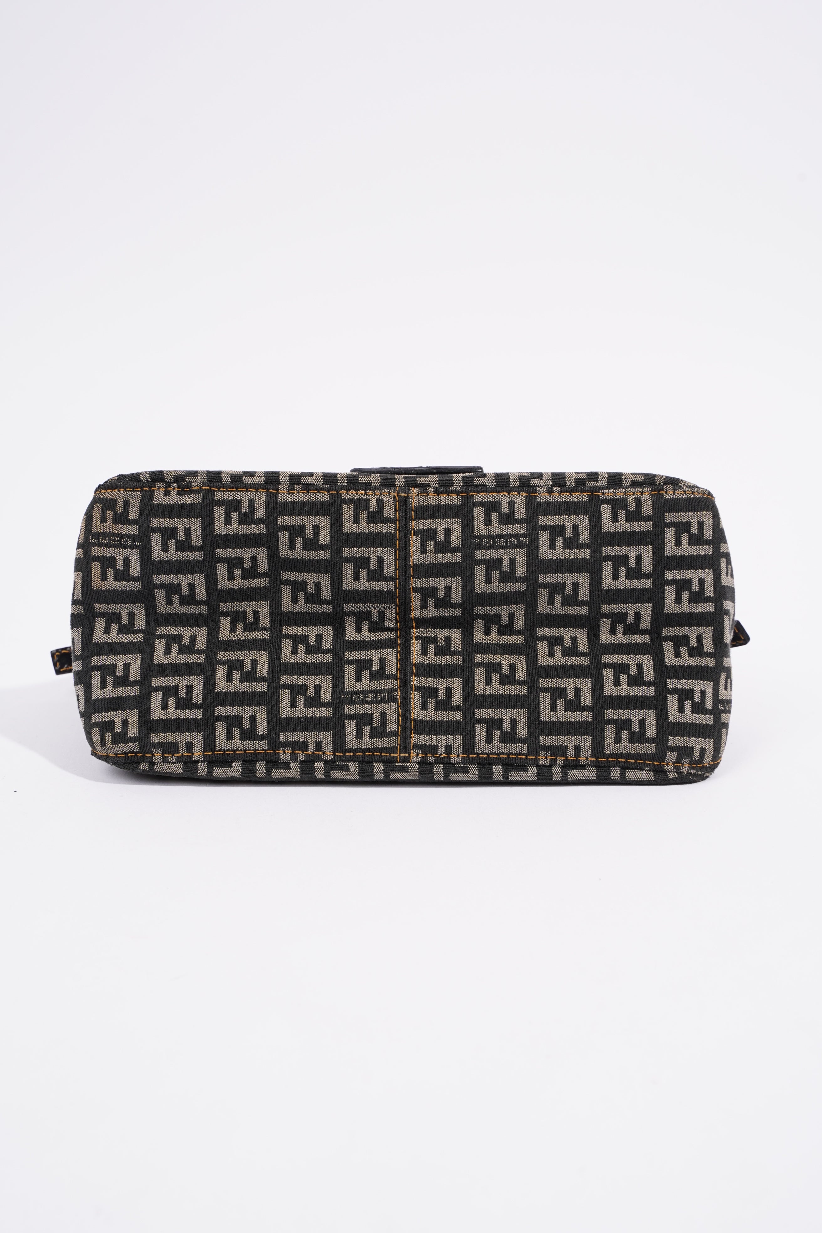 Fendi FF Monogram Baguette Black And Grey Canvas