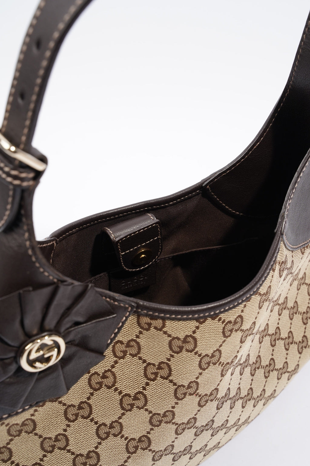 Gucci Hobo Bag Supreme Print / Brown Canvas
