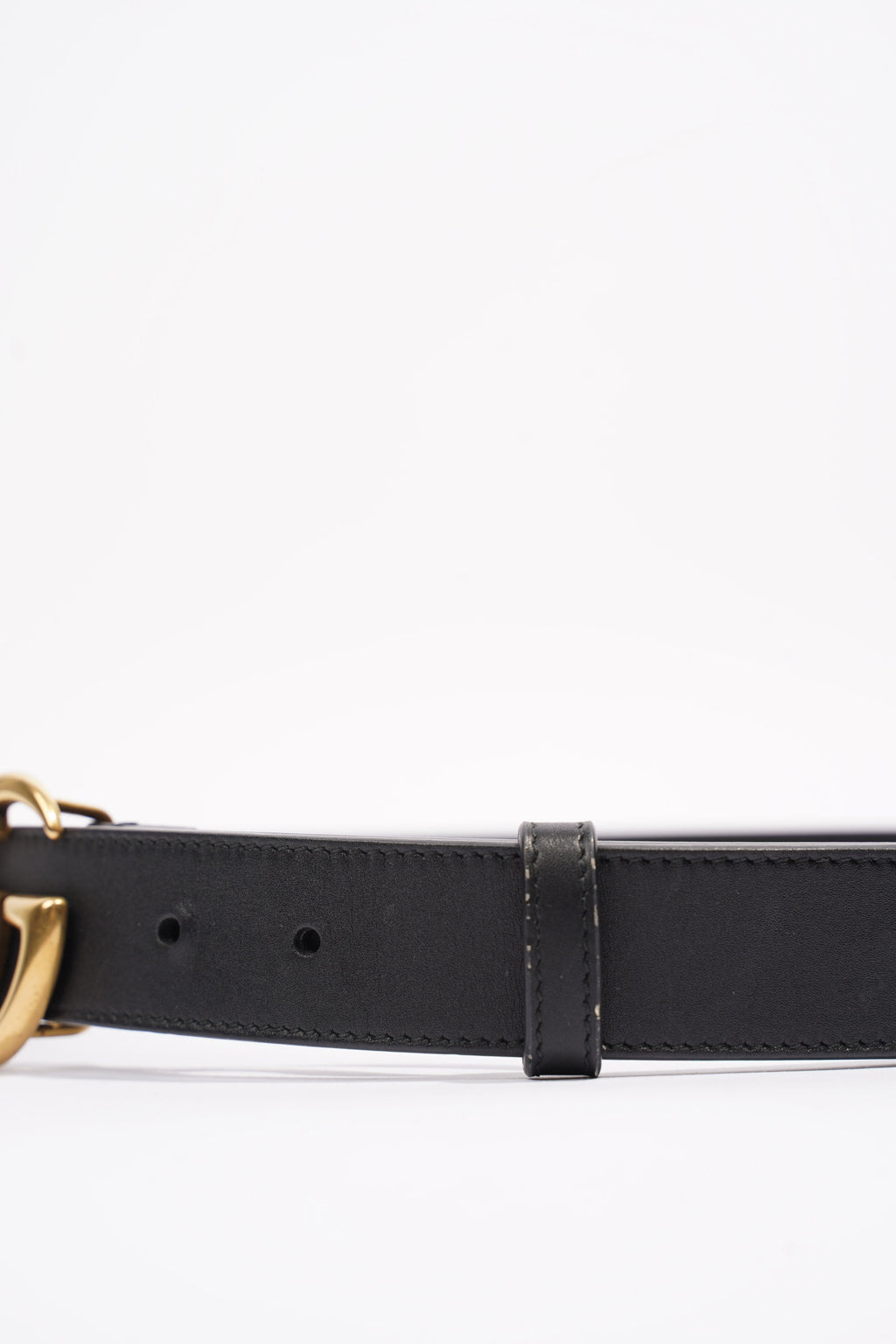 Gucci Marmont Belt Black / Gold Leather 75cm 30"