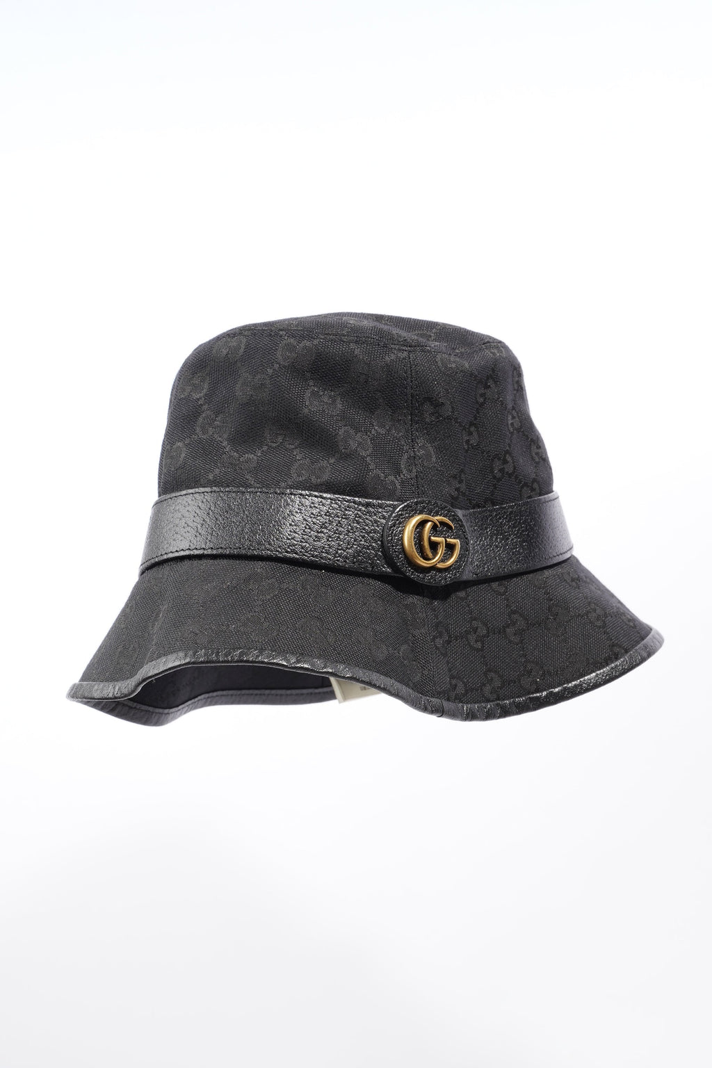 Gucci Monogram Bucket Hat Black Fabric M (58cm)