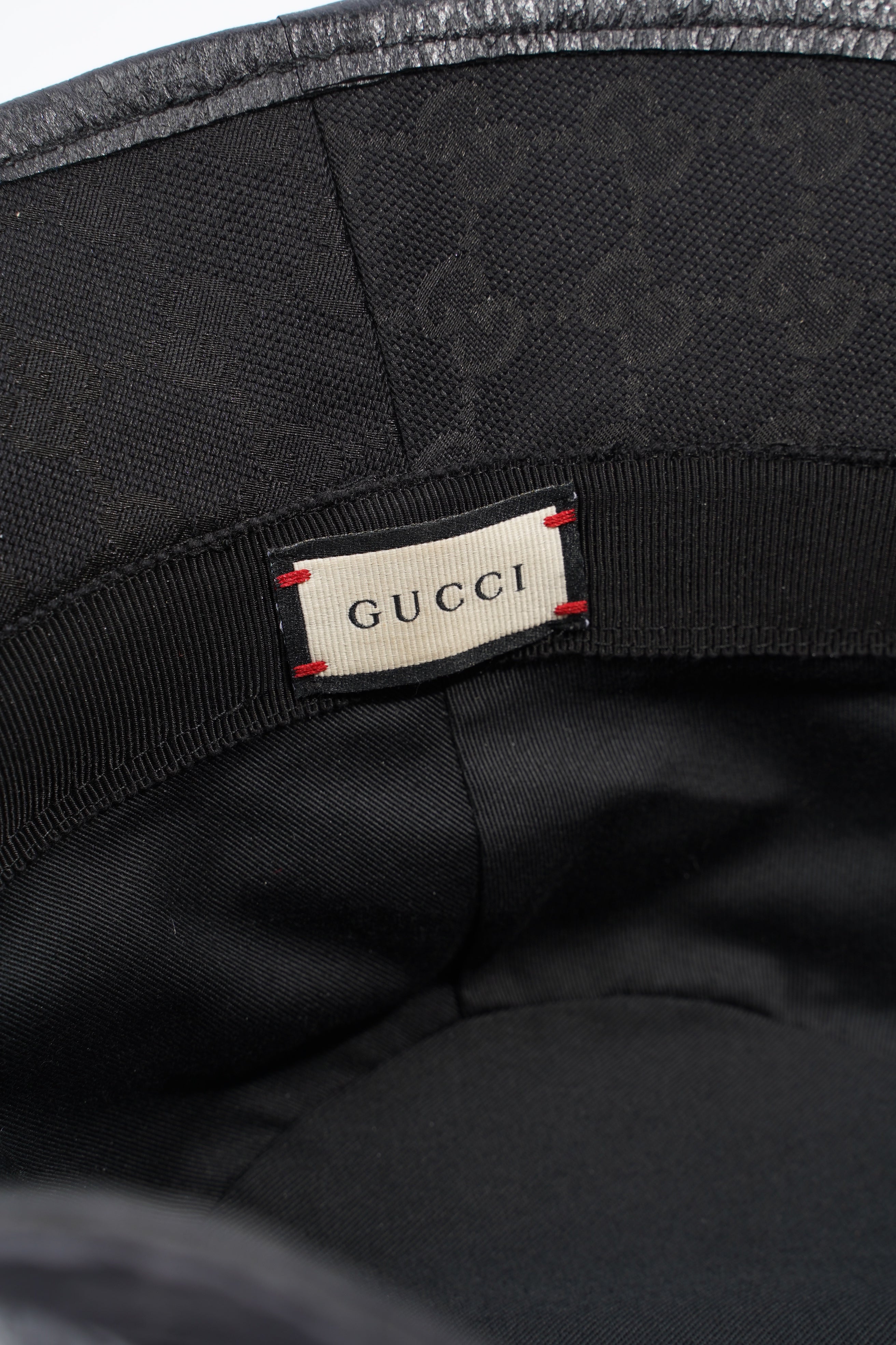 Gucci Monogram Bucket Hat Black Fabric M (58cm)
