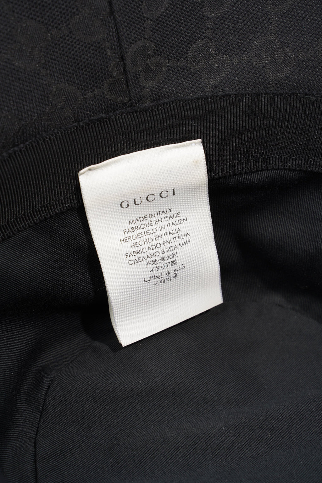 Gucci Monogram Bucket Hat Black Fabric M (58cm)