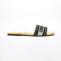 Christian Dior Dway Sandal Yellow / Black Canvas EU 42 UK 9
