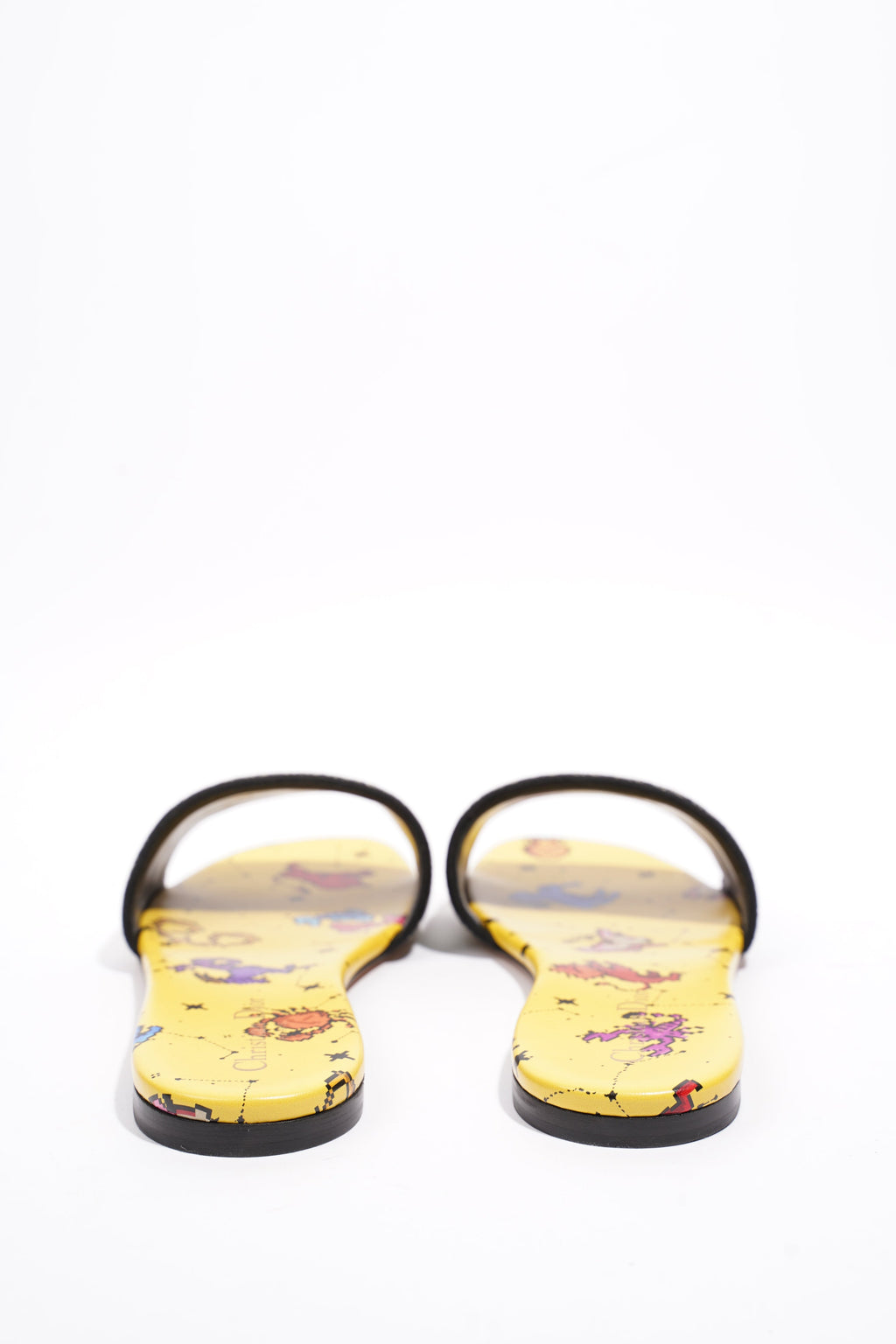 Christian Dior Dway Sandal Yellow / Black Canvas EU 42 UK 9