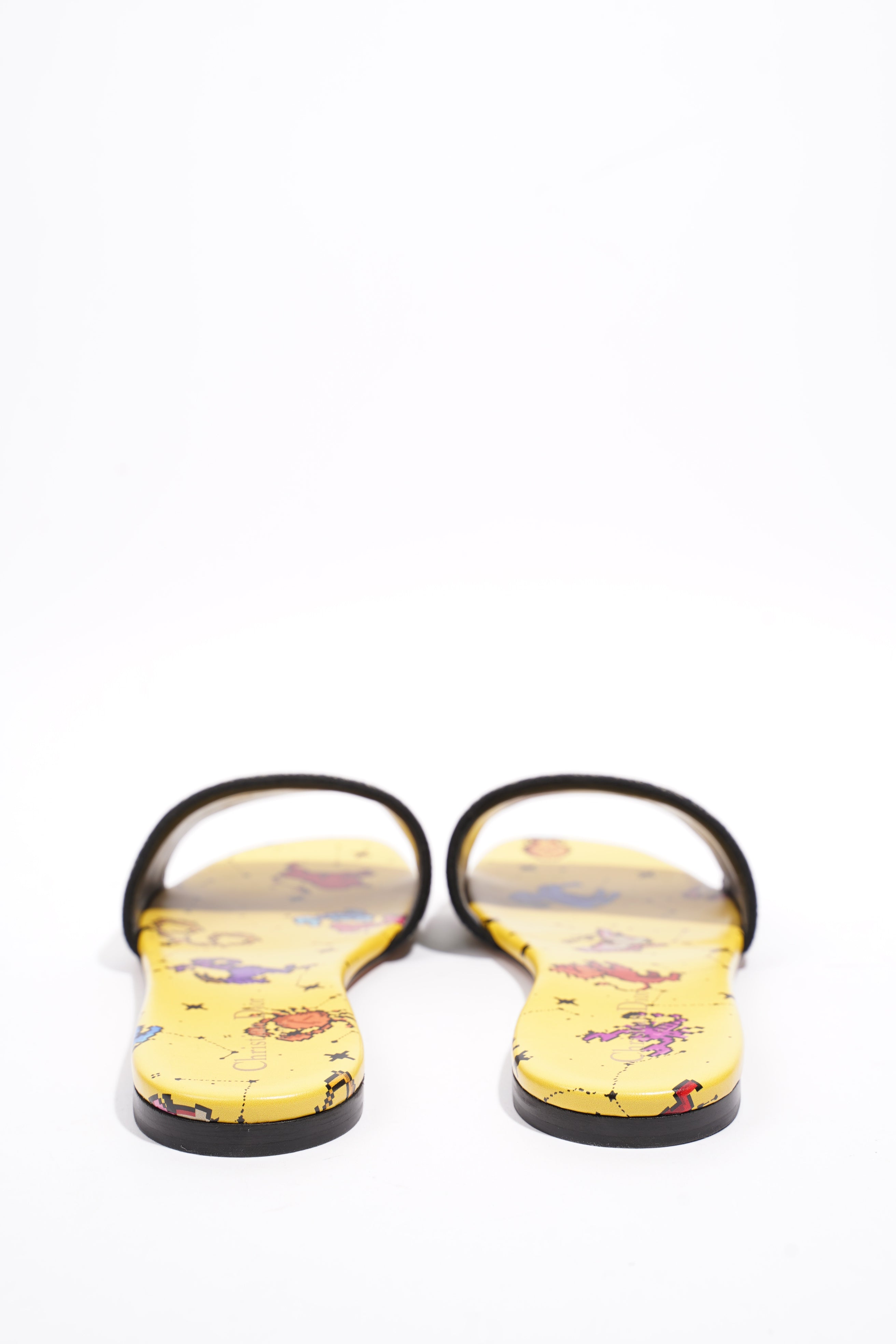 Christian Dior Dway Sandal Yellow / Black Canvas EU 42 UK 9