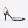 Chanel CC D'Orsay White / Black Tweed EU 38.5 UK 5.5