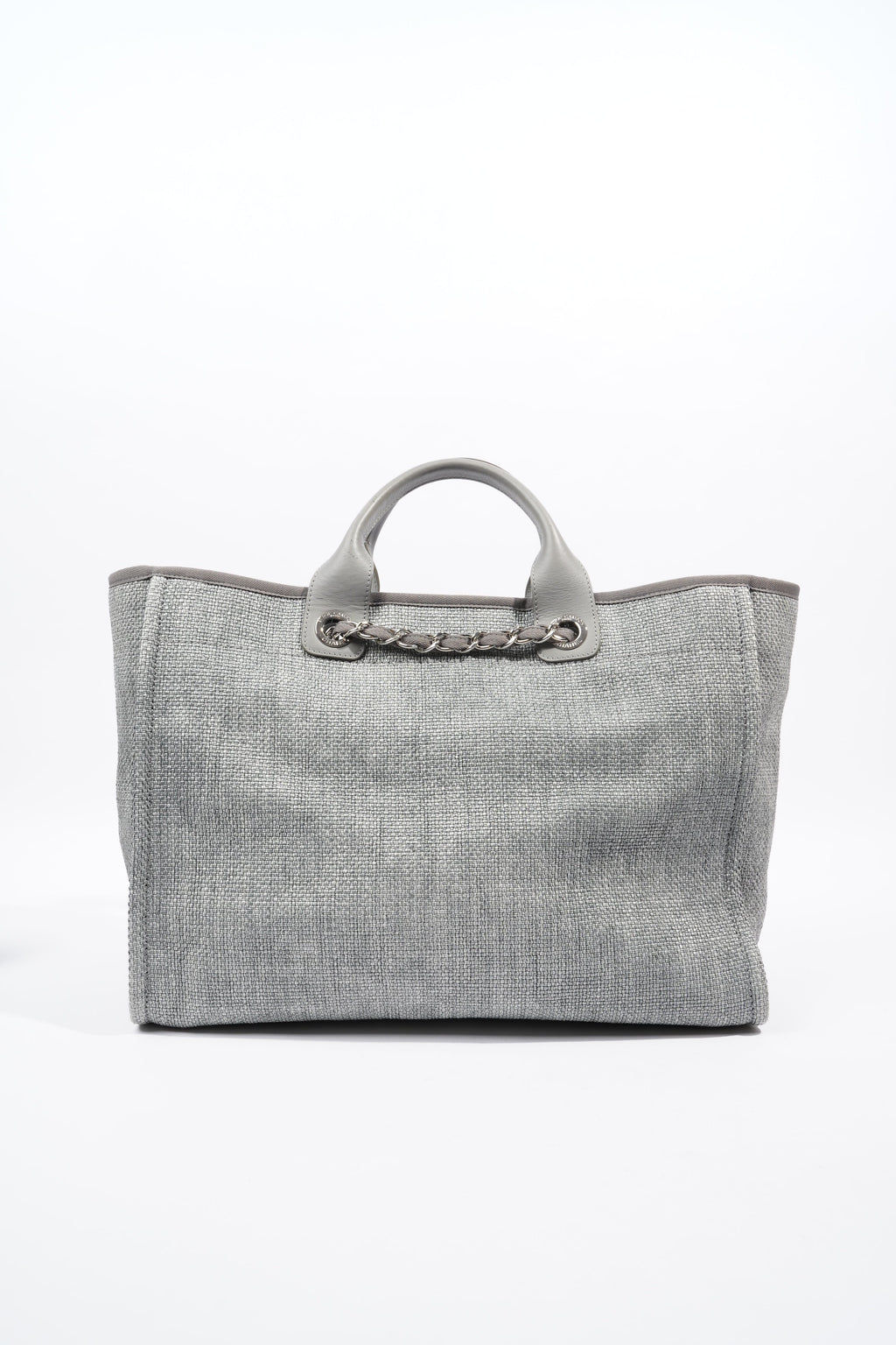 Chanel Deauville Bag Grey Canvas Small