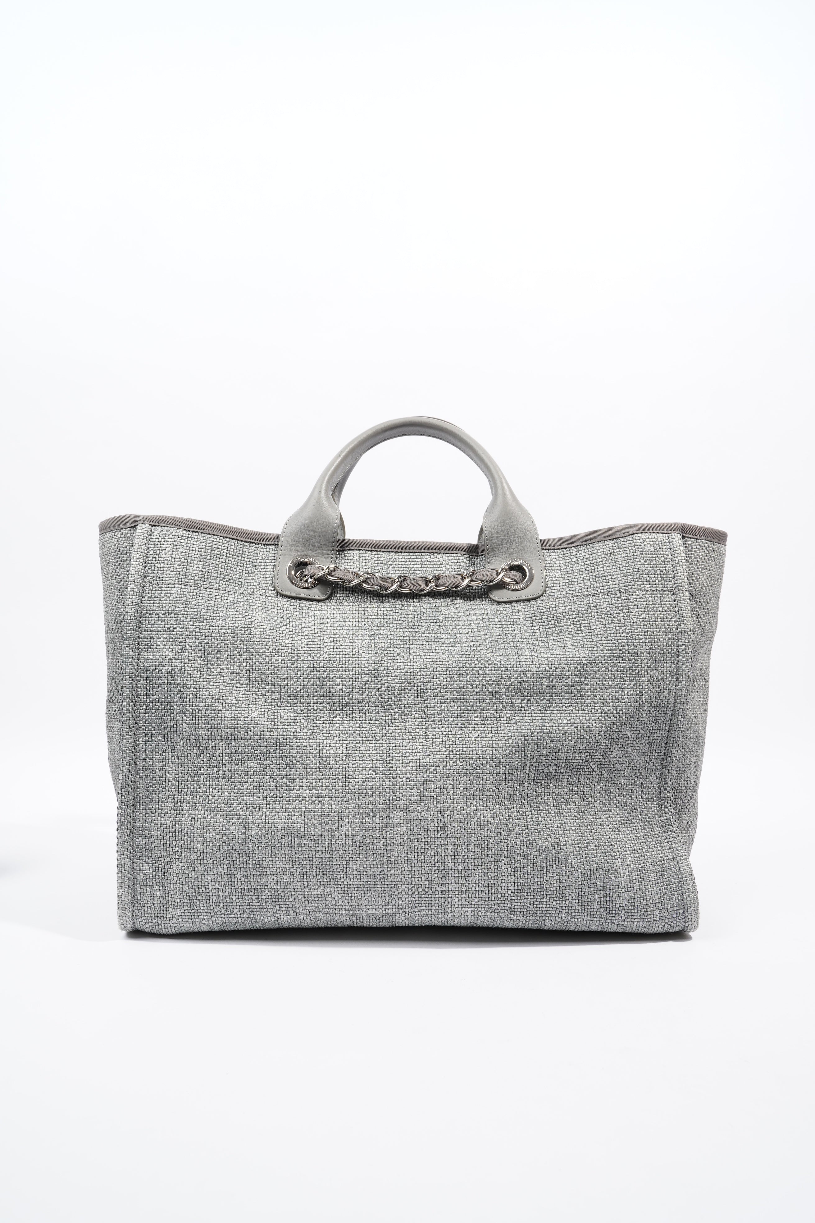 Chanel Deauville Bag Grey Canvas Small