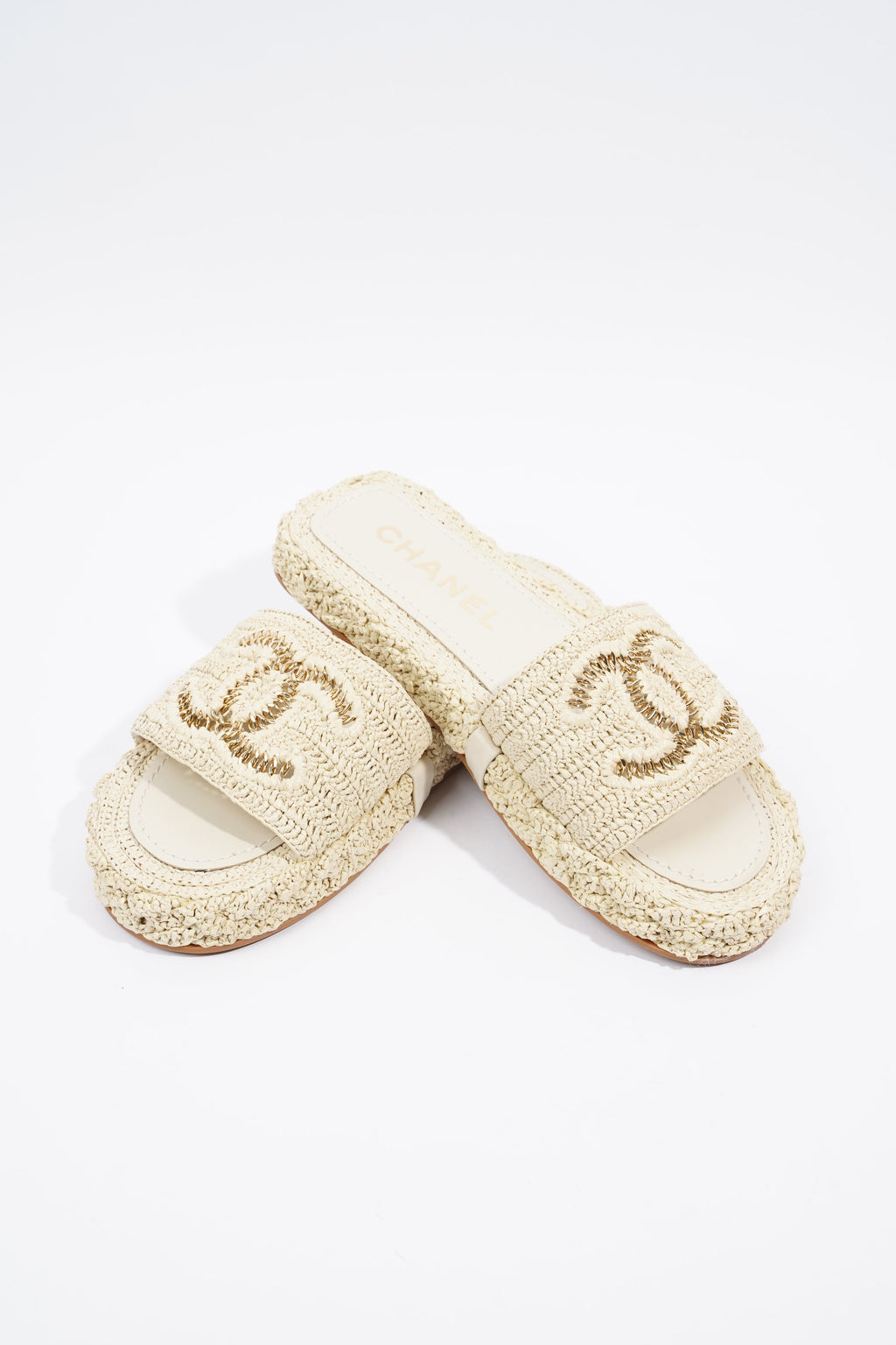Chanel CC Braided Cord Beige Fabric EU 40 UK 7
