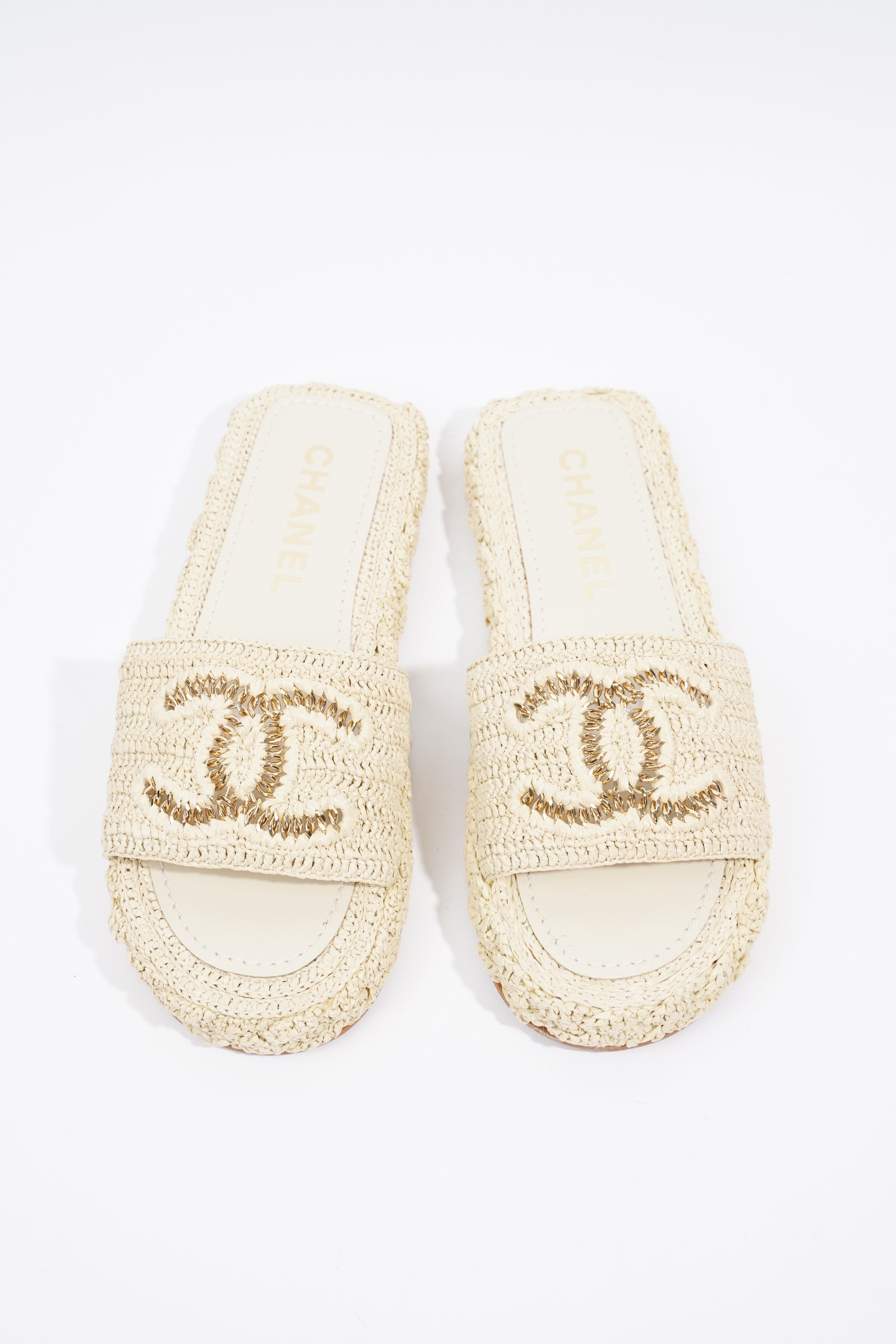 Chanel CC Braided Cord Beige Fabric EU 40 UK 7