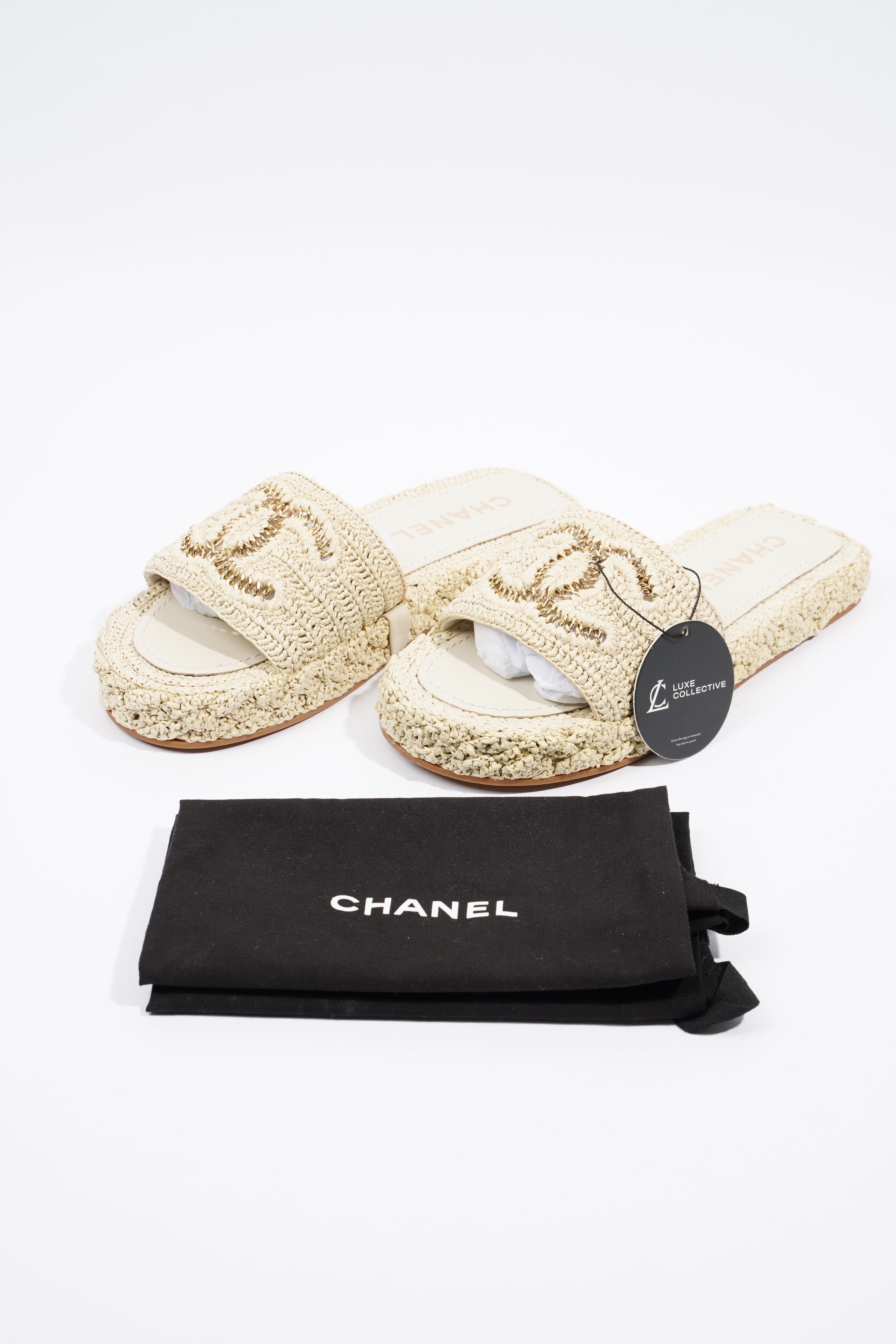 Chanel CC Braided Cord Beige Fabric EU 40 UK 7
