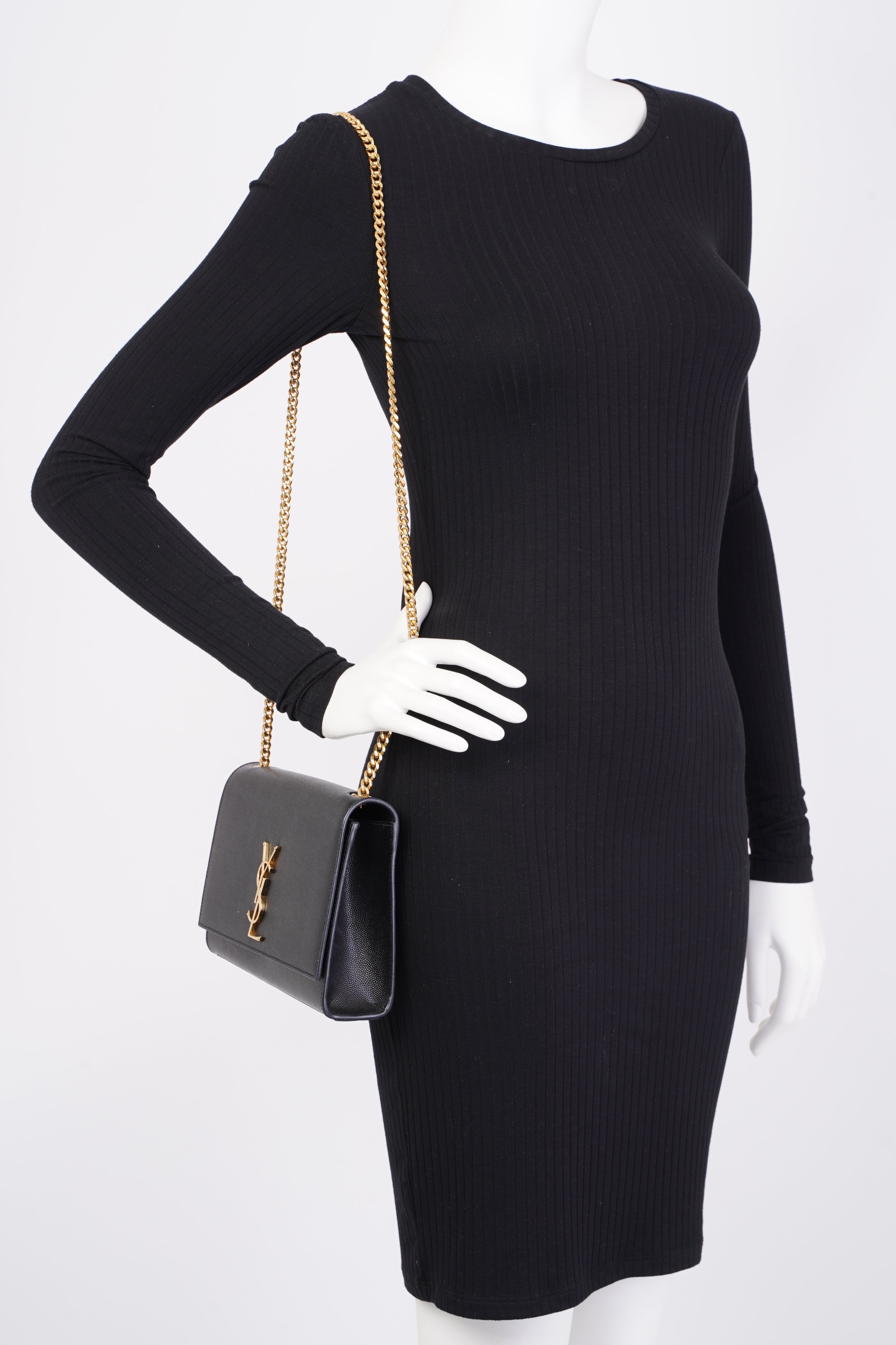 Saint Laurent Kate Black Leather Small