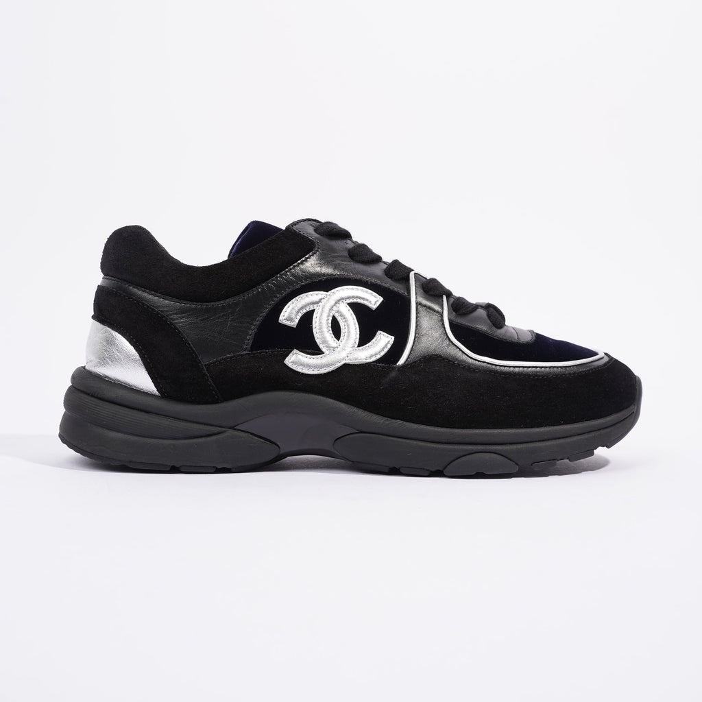 Chanel CC Logo Runner Black / Navy Velvet EU 38.5 UK 5.5