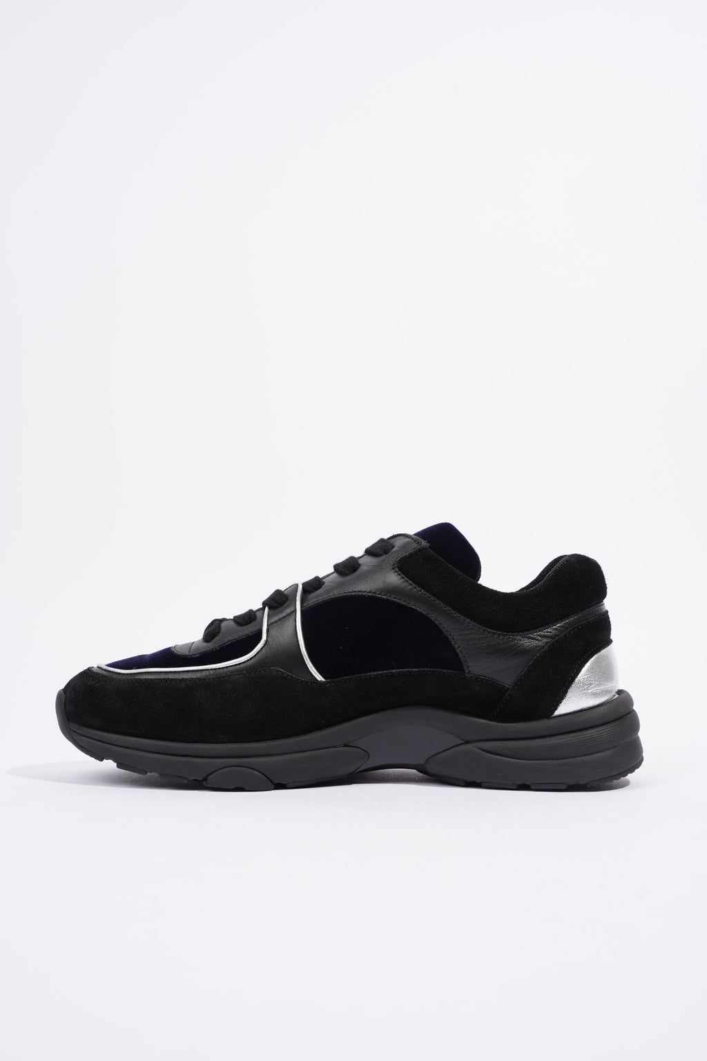 Chanel CC Logo Runner Black / Navy Velvet EU 38.5 UK 5.5