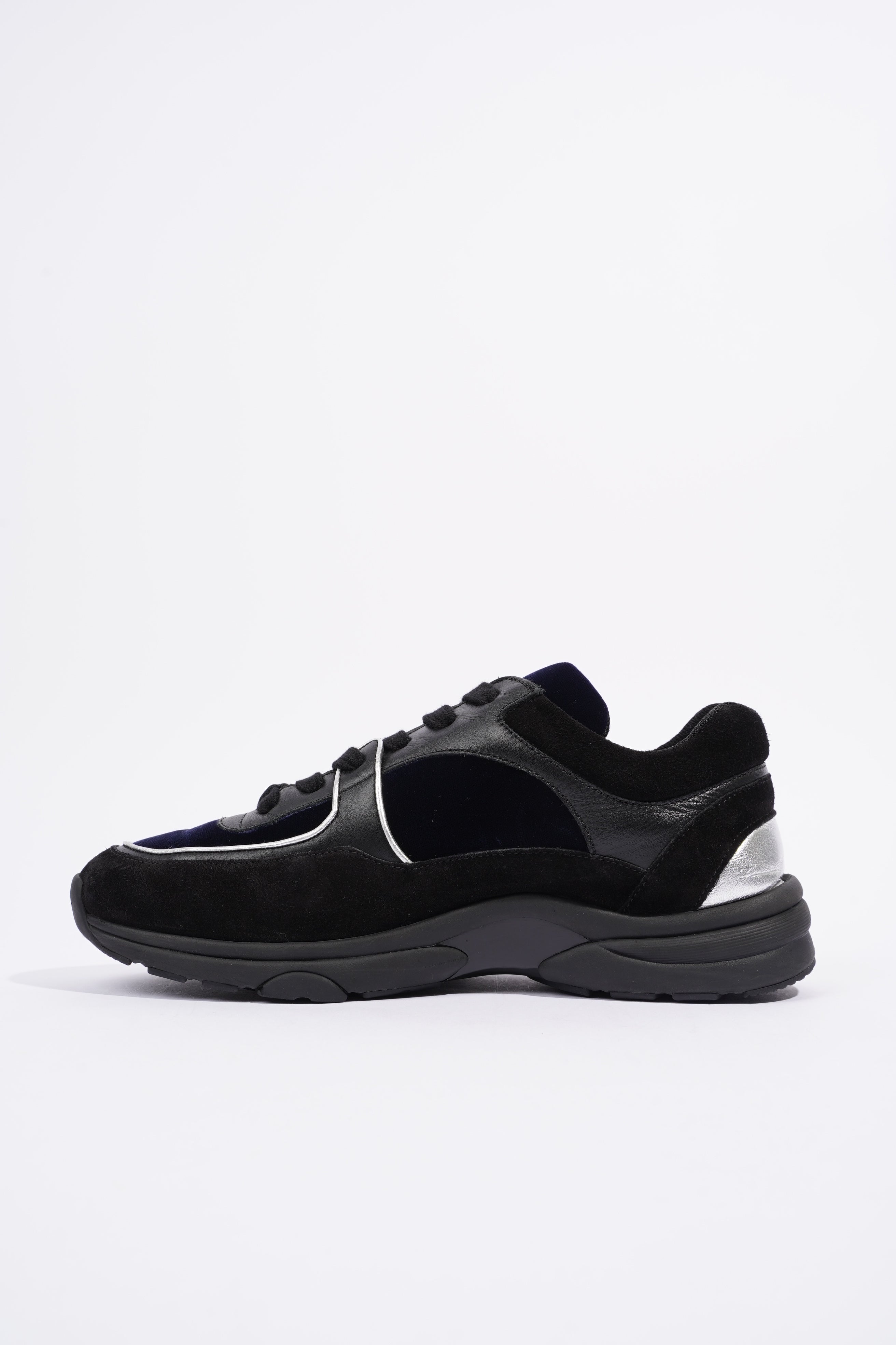 Chanel CC Logo Runner Black / Navy Velvet EU 38.5 UK 5.5