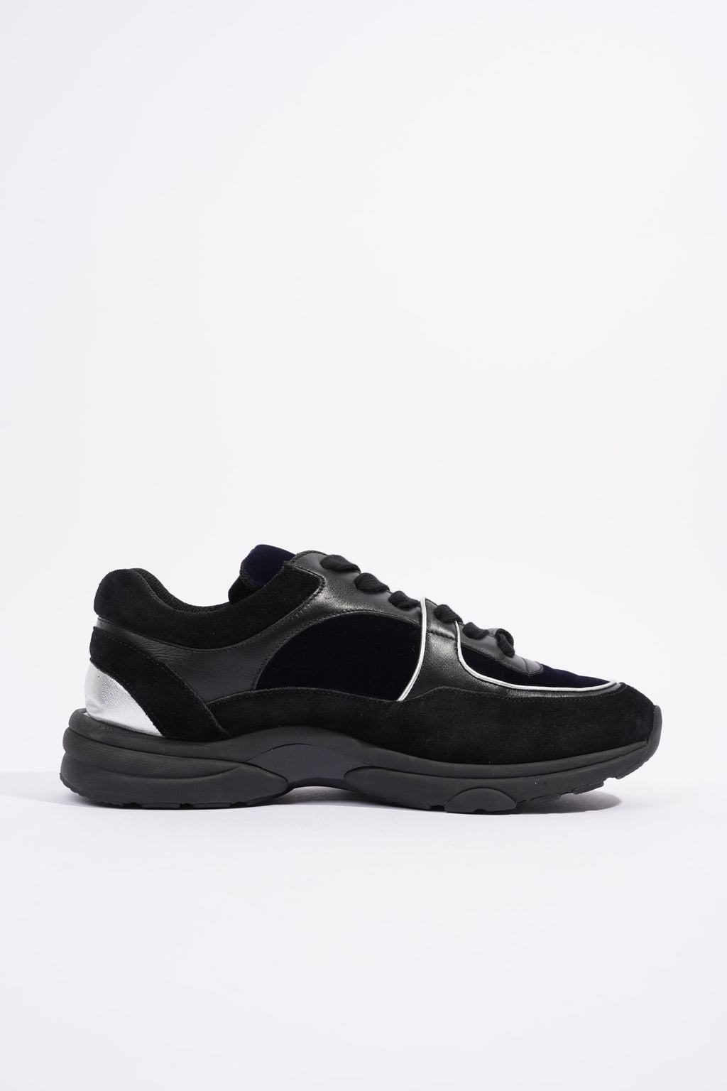 Chanel CC Logo Runner Black / Navy Velvet EU 38.5 UK 5.5