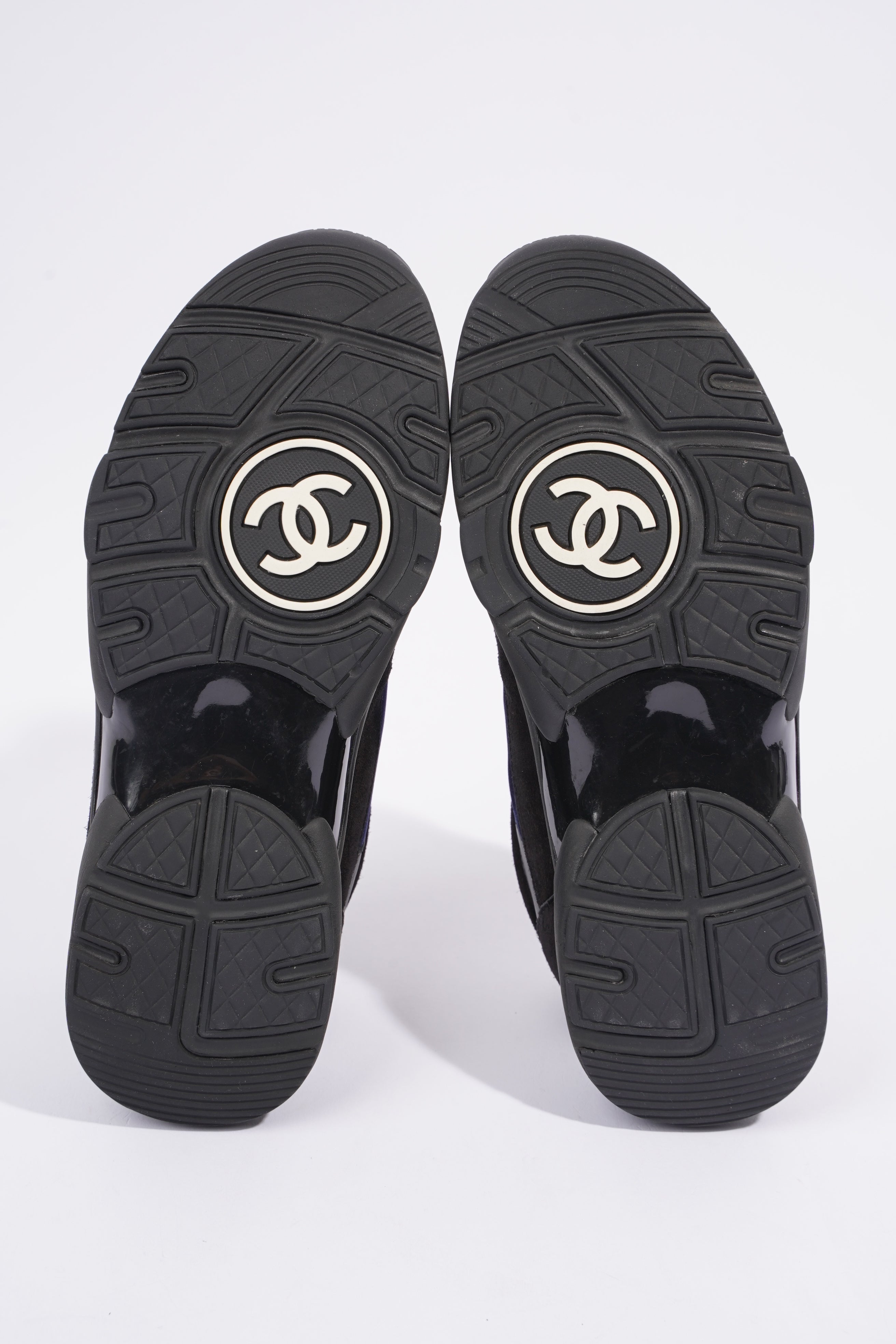 Chanel CC Logo Runner Black / Navy Velvet EU 38.5 UK 5.5