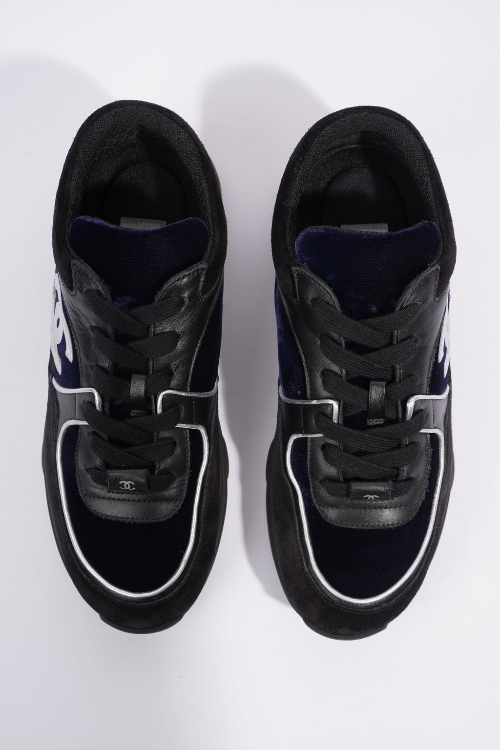 Chanel CC Logo Runner Black / Navy Velvet EU 38.5 UK 5.5