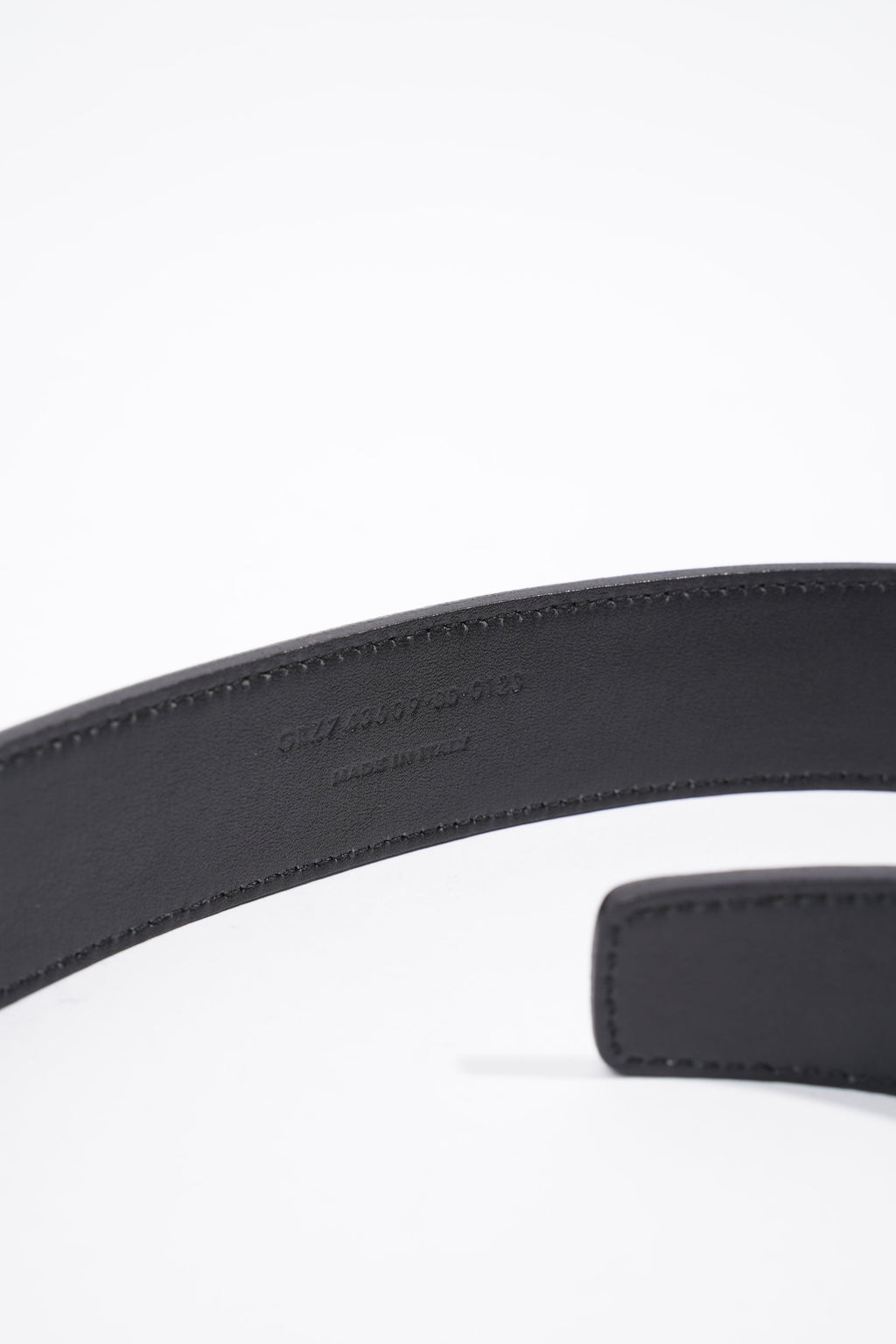 Saint Laurent Belt Black Embossed Leather 80cm 32"