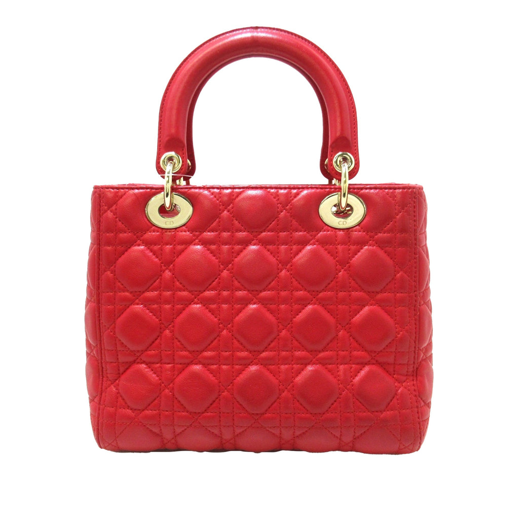 DIORMedium Lambskin Cannage Lady  Satchel