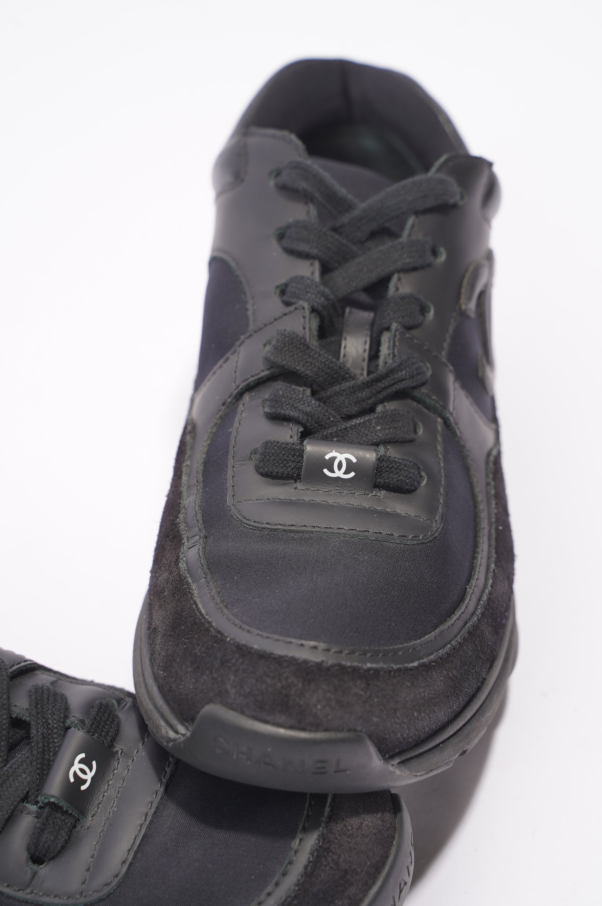 Chanel CC Logo Black Suede EU 37 UK 4