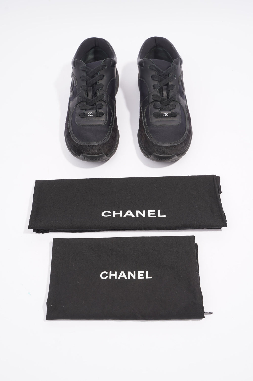 Chanel CC Logo Black Suede EU 37 UK 4
